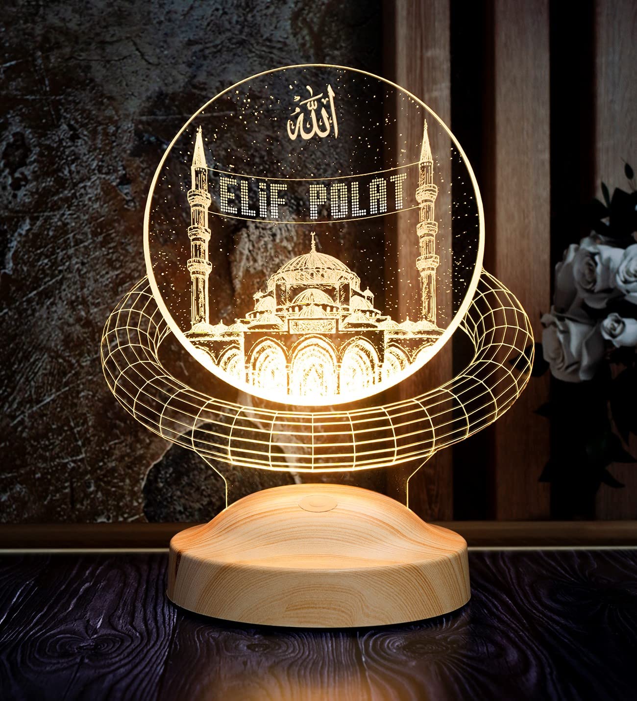 Dini Hediye, Kişiye Özel Mahyalı Camii 3D Led Lamba
