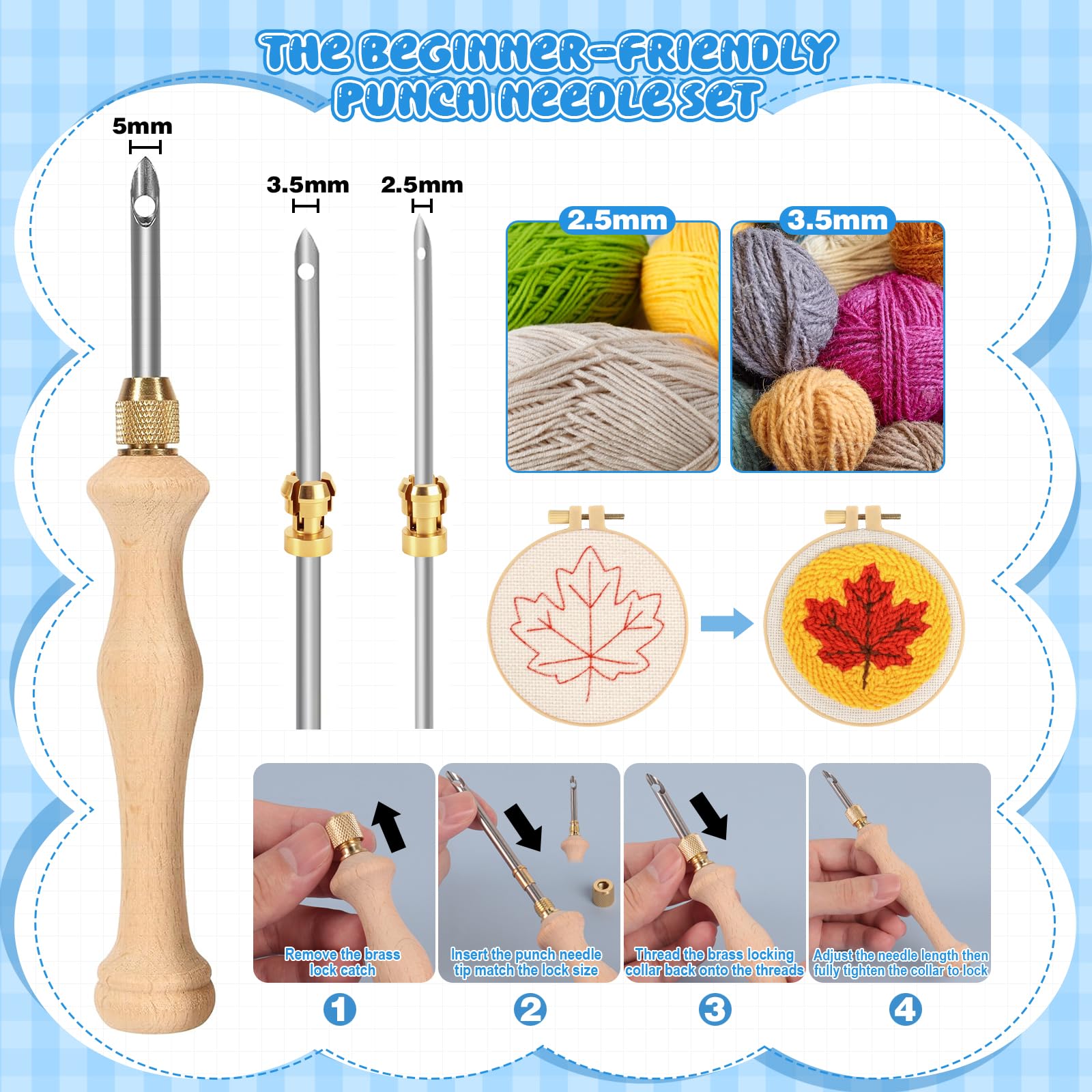 Punch Needle Kit - Beginner Friendly Rug Hooking -2