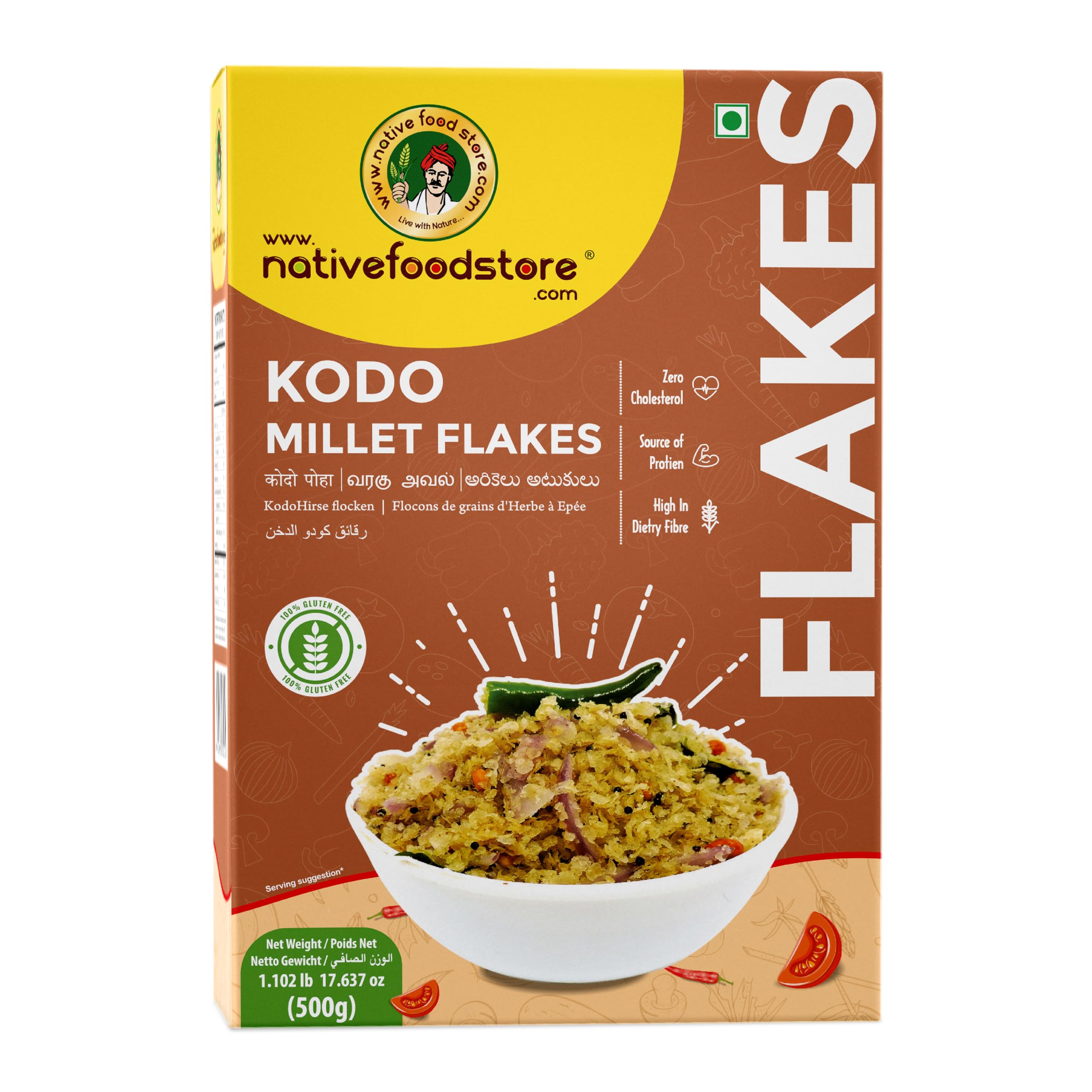 NativeFoodStore Kodra,Arikelu/Arika,Varagu,Harka,Koovaragu/Varak Millet Flakes-500g, Good for Weightloss, Breakfast, Porridge, Payasam (B08QH31QRR) Amazon Price History, Amazon Price Tracker