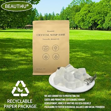 لوازم صنع الصابون Beauti4u 2lb - قاعدة صابون الجلسرين الشفافة - لوازم منزلية الصنع للأطفال والعائلة