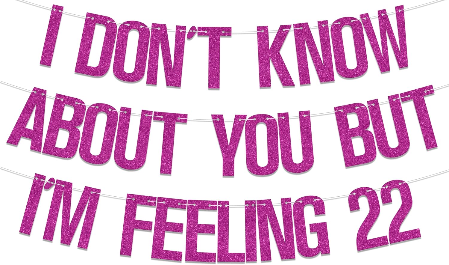 Halodete 'I'm Feeling 22' Banner – Schwarz-Glitzer Deko Für 22. Geburtstagsparty