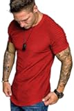 Men's Muscle T-Shirt Pleated Raglan Sleeve Bodybuilding Gym Tee Short Sleeve Fashion Workout Shirts Hipster Shirt