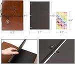 Hyindoor DIY scrapbook, 30 sheets / 60 pages leather photo album holds 4x6 inch photos, self adhesive memory book for anniversary wedding birthday travel