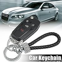 Vista 2 de X AUTOHAUX Juego de llaveros de llavero de coche para hombres y mujeres, de piel sintética, Negro