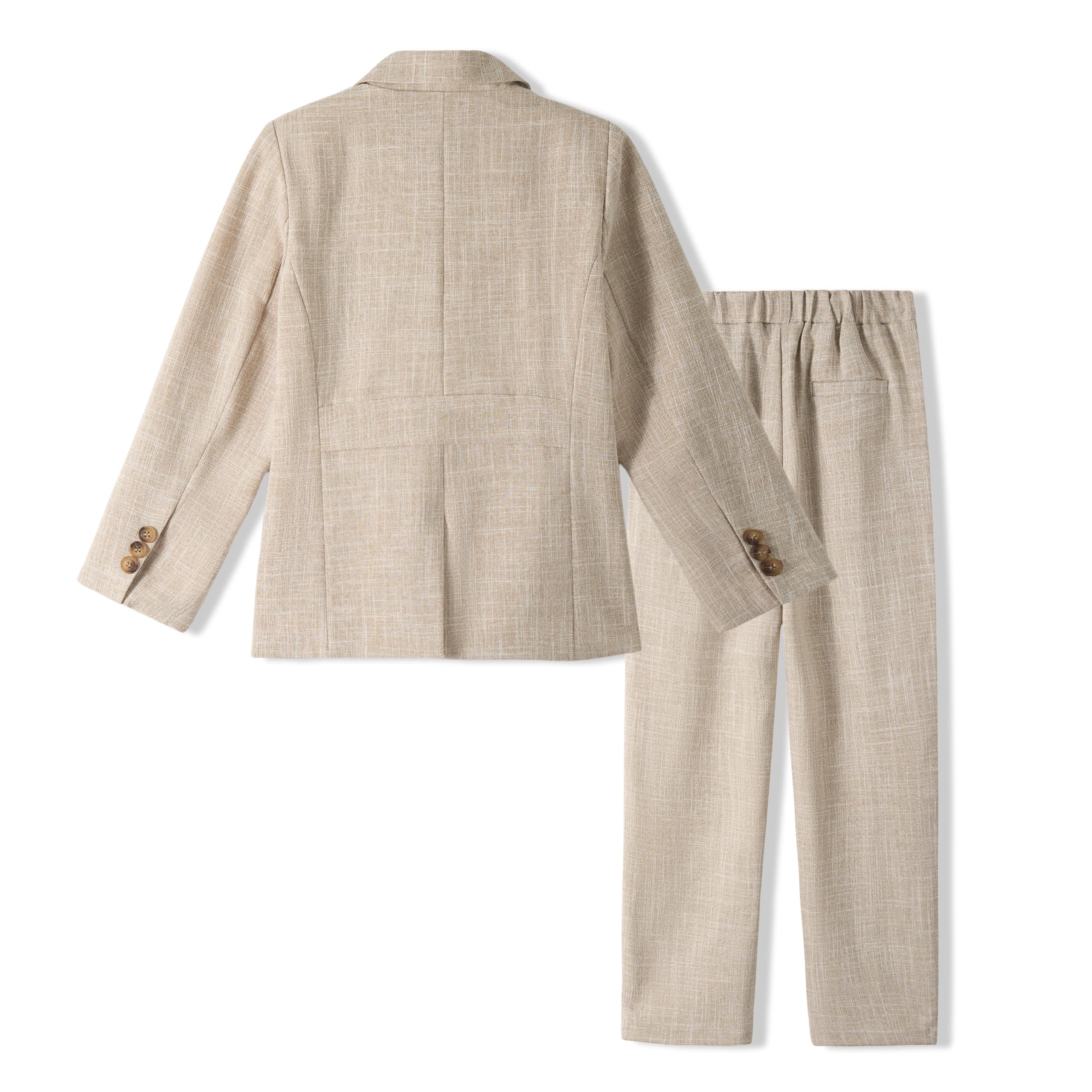 LOLANTA Conjunto de 2 piezas para niños, a cuadros, a la moda, blazer y pantalones, ropa formal para boda