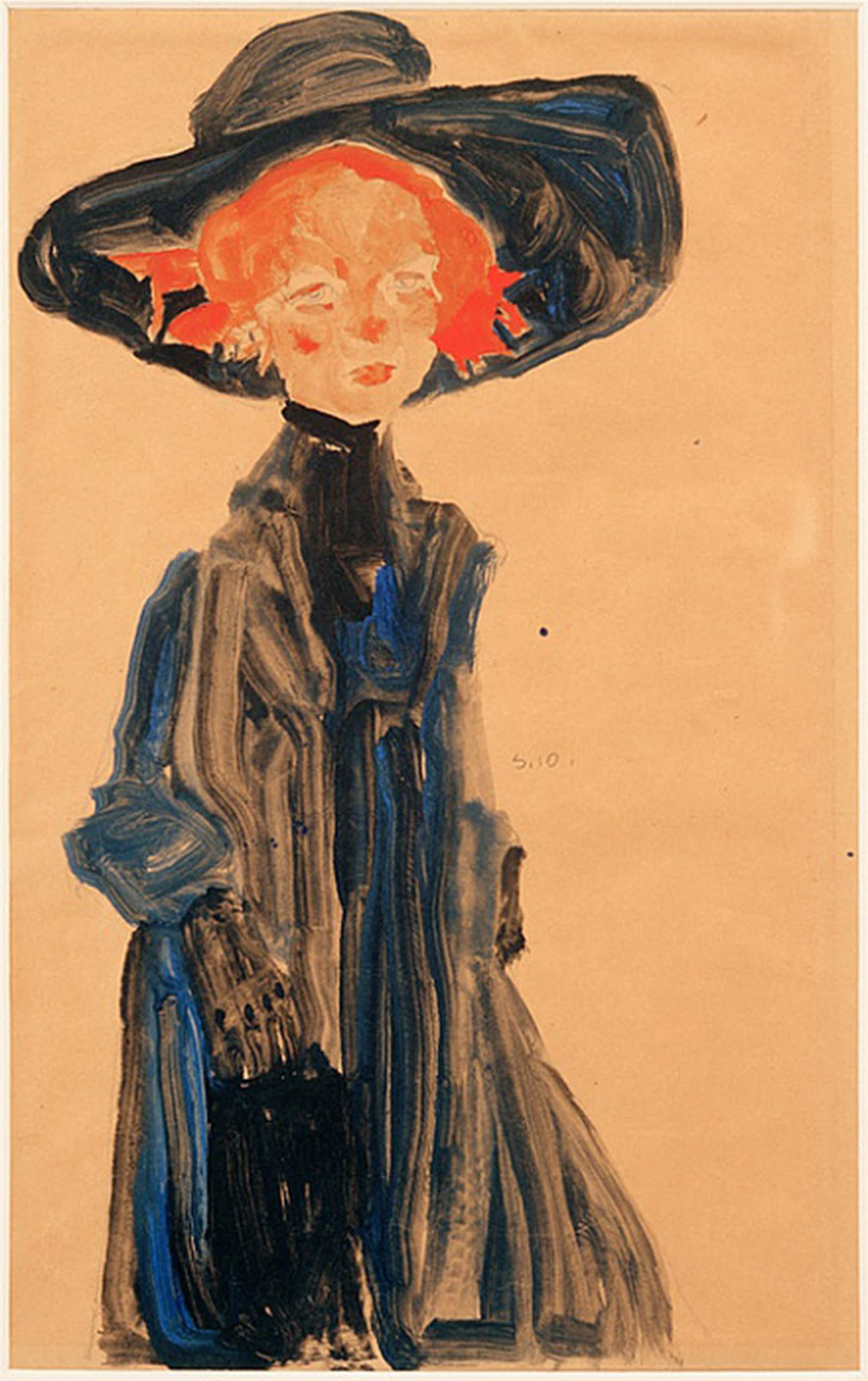 ARTXLXXBN Famous Art Print Poster Vintage Wall Art Girl in blue by Egon Schiele Canvas Art Poster for Home Decor 60x90cm