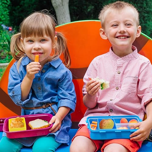 Miniatura 5 de Cadeya Divisores de silicona para lonchera, 8 unidades de divisores cuadrados Bento para contenedores de almuerzo, accesorios