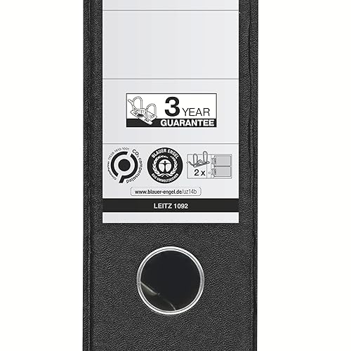 Miniatura 6 de Leitz 109200000024 FB - Archivo de arco de palanca de doble mecanismo, lomo de 3.0 in, cartón, 1092000 - A5, negro
