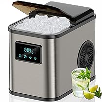 KeeGone Macchina Ghiaccio macchina per il ghiaccio Autopulente Serbatoio acqua da 2 litri 15KG in 24 H 2 formati di cubetti di ghiaccio Macchina per Casa, Cucina, Ufficio, Bar