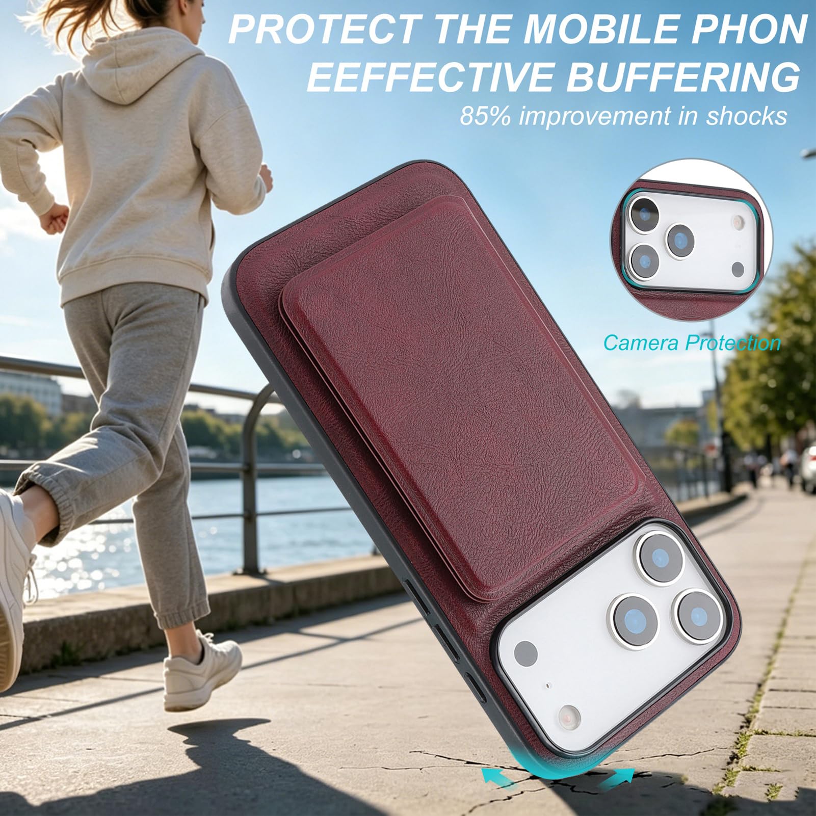 Coque Cuir for IPhone 18 Pro Max/18 Pro Portefeuille Magnétique Détachable