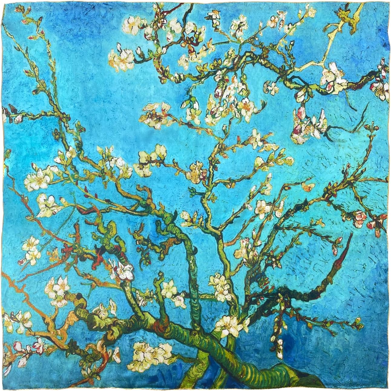 100% Mulberry Silk Scarf Women’s Fashion Scarves Square and Long Bandana Shawls and Wraps Artist Collection Gift