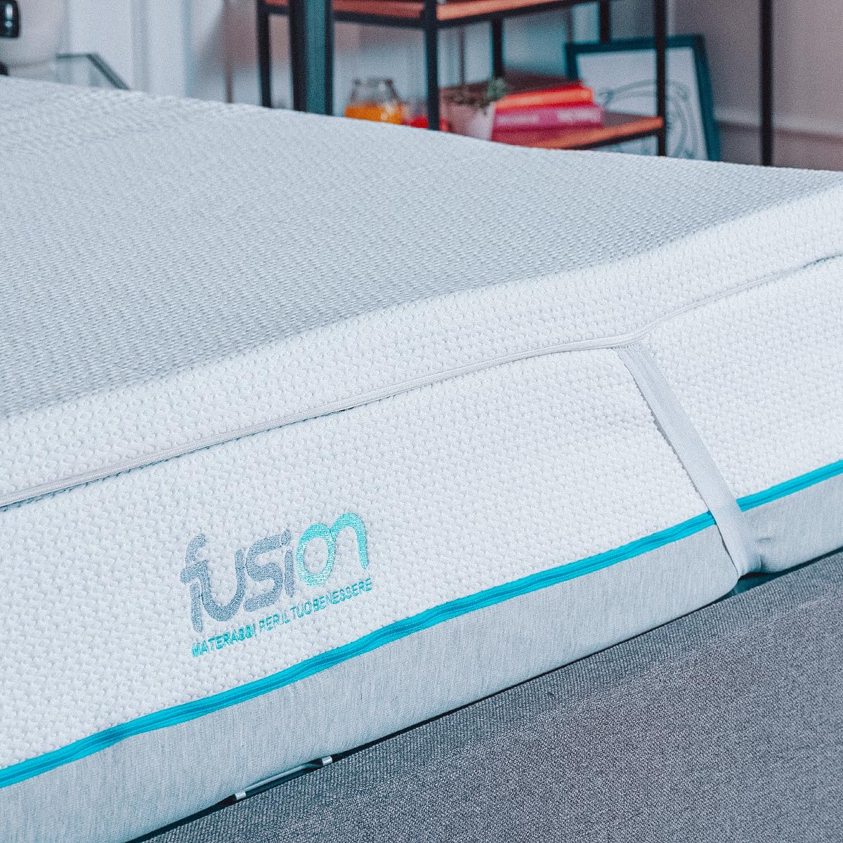 Fusion - Topper in Memory Foam Traspirante, alto 5 cm, Correttore per Materasso Ortopedico, tessuto Sfoderabile lavabile ed anallergico (80 x 190)
