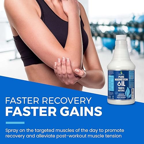 Miniatura 5 de Spray de aceite de magnesio puro de 32 onzas Spray tópico de magnesio para dormir extra fuerte Menos picazón Menos picazón Aceite 100% natural y