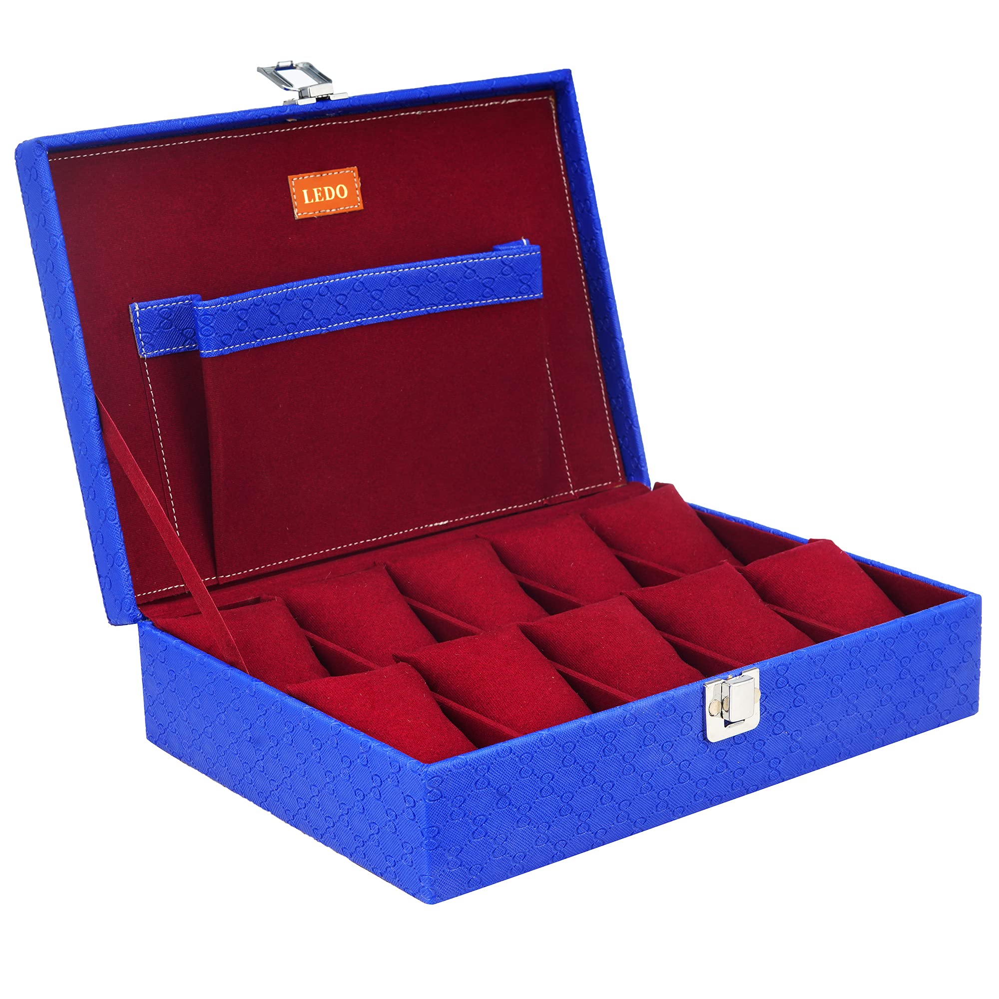 LEDO Watch box holder organizer case for Men and Women in Blue color with 10 slots of watches (B09254KRTP) Amazon Price History, Amazon Price Tracker