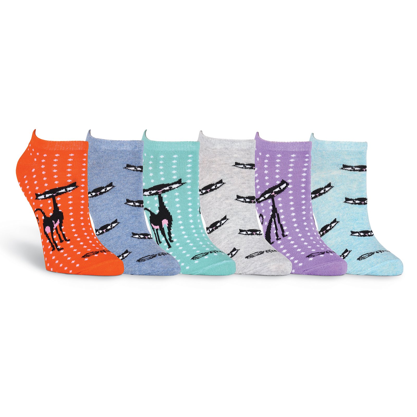 K Bell SGWF17C013-06 Shag No Show Novelty Socks, Multi-Colour