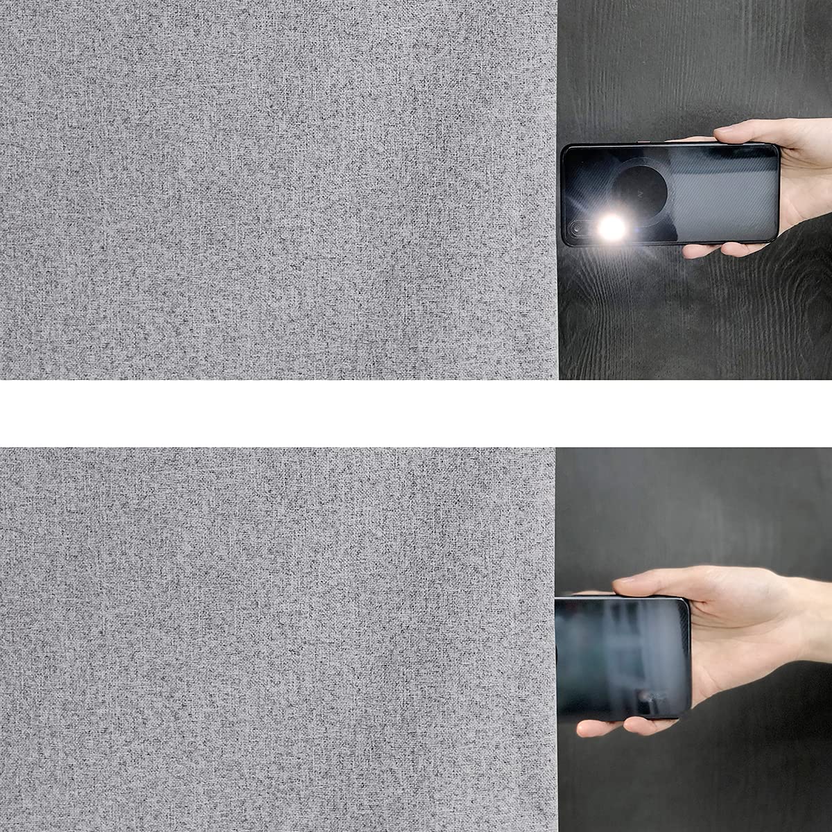 always4u 100% Blackout Curtains for Bedroom 1 Pair Modern Linen Look Window Treatment for Home Decoration 3-layer Fully Lined Thermal Curtain Grey 46x90 - Image 4
