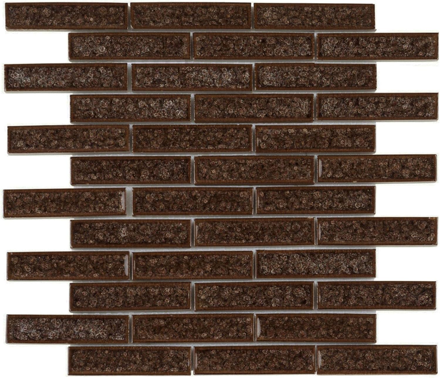 Modket Interlocking Frosty White Crackle Glass Tile Mesh Mounted Backsplash TDH180MO (5 Sheets)
