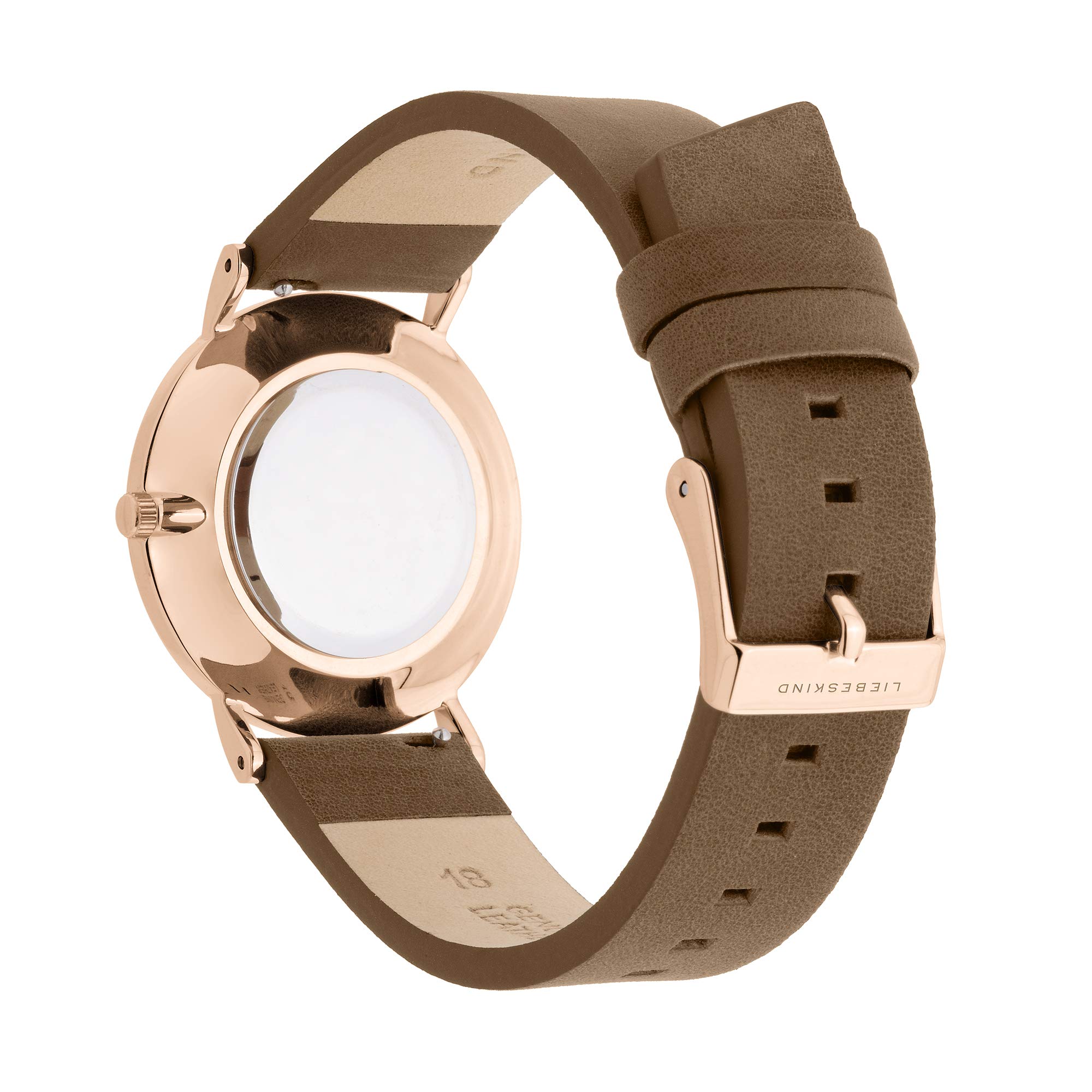 LIEBESKIND BERLIN Damen Armbanduhr – Klassisches Design – Rundes Gehäuse 34 mm – Lederarmband – 5 ATM wasserdicht – Verschiedene Farben