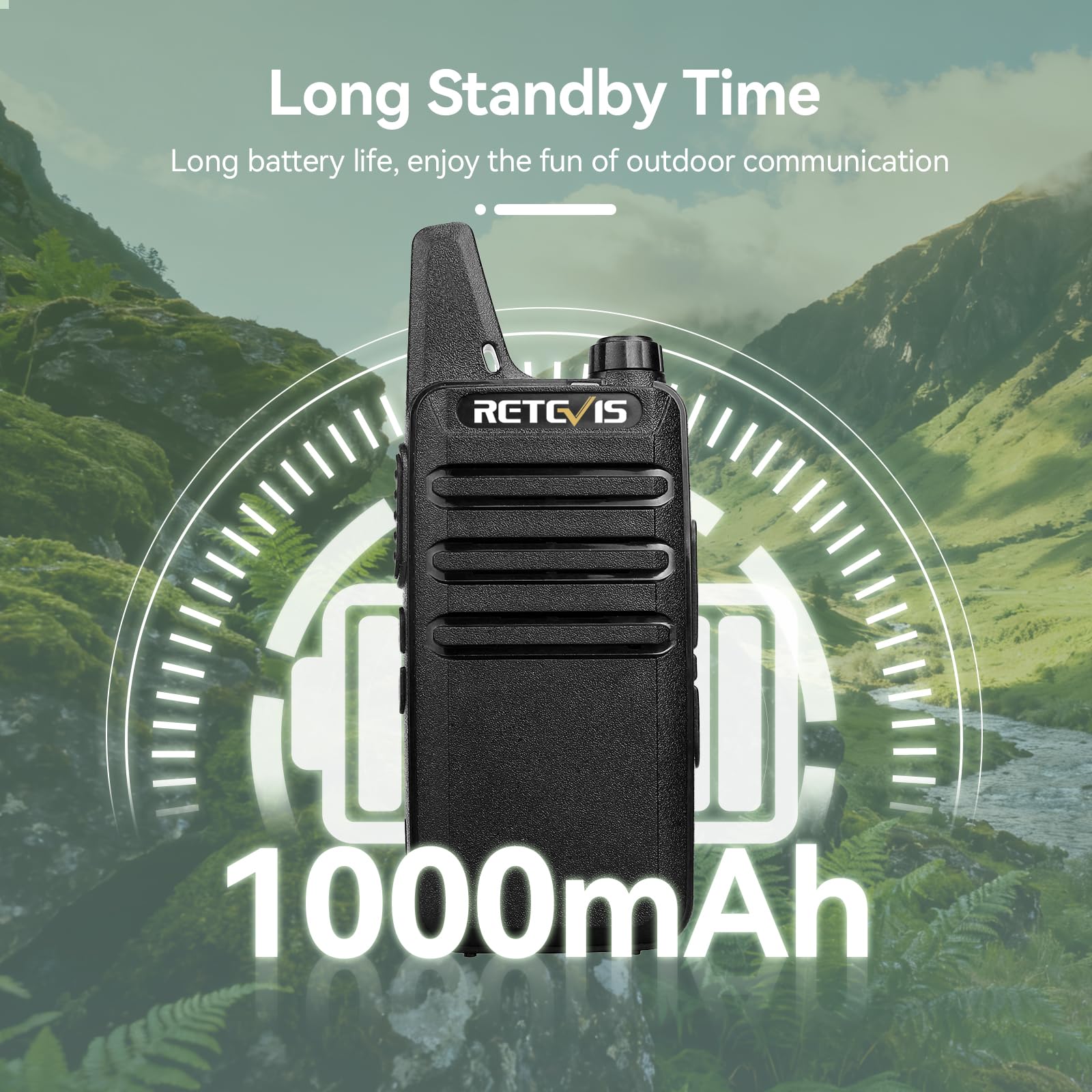 Retevis RT622 Walkie-Talkie PMR446 Radio Portatile Ricaricabile VOX ABS Nero 1 Paio