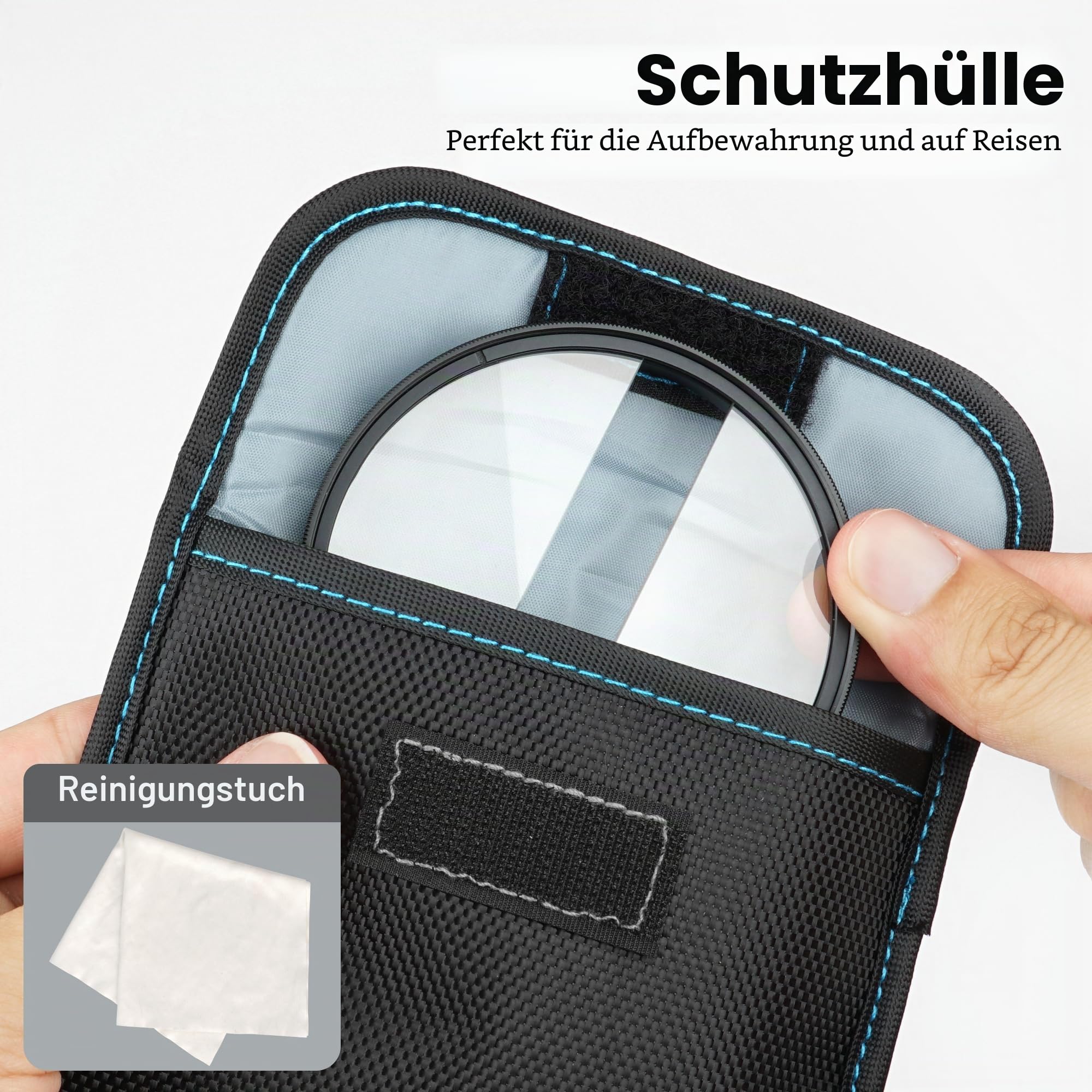Walking Way Split-Diopter 77mm für doppelten Halbmond-Unschärfe-Effekt | K9 Optikglas Aluminiumrahmen doppelter Halbmond Split-Fokus klare Mitte mit künstlerischer Unschärfe
