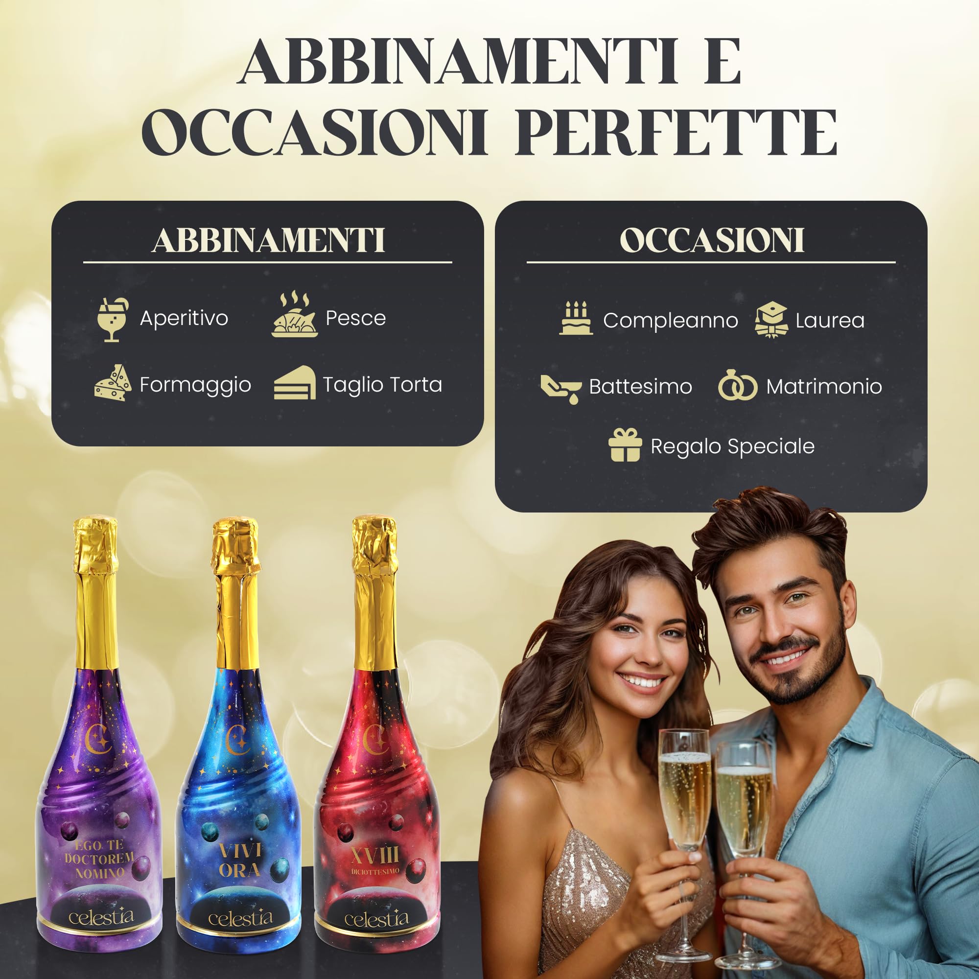VIVI ORA Vino Spumante Extra Dry 0,75L – Metodo Charmat | Unica per originalità pensiero e lavorazione | 11,5% vol | Ideale per Brindisi, Lauree, Battesimi | Servizio 4–6°C