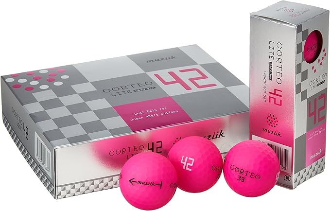 Amazon Muziik ゴルフボール コルテオライト42 コルテオライト 42 ピンクボール 1ダース ピンク Muziik ゴルフボール