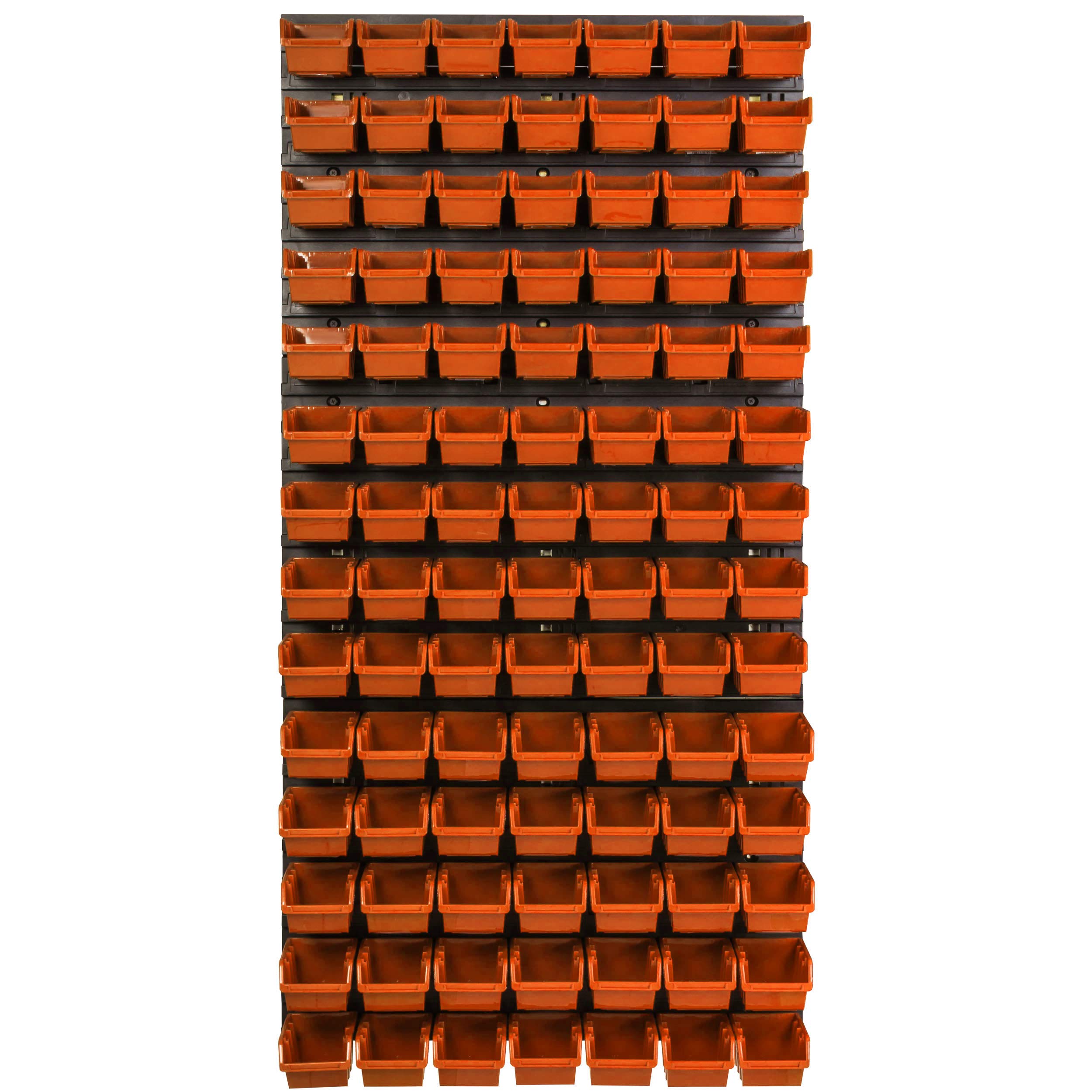 98 unidades Sistema de almacenamiento de pared, 58 x 117 cm, cajas apilables, cajas de almacenamiento, cajas de almacenamiento extrafuertes, estantes de pared