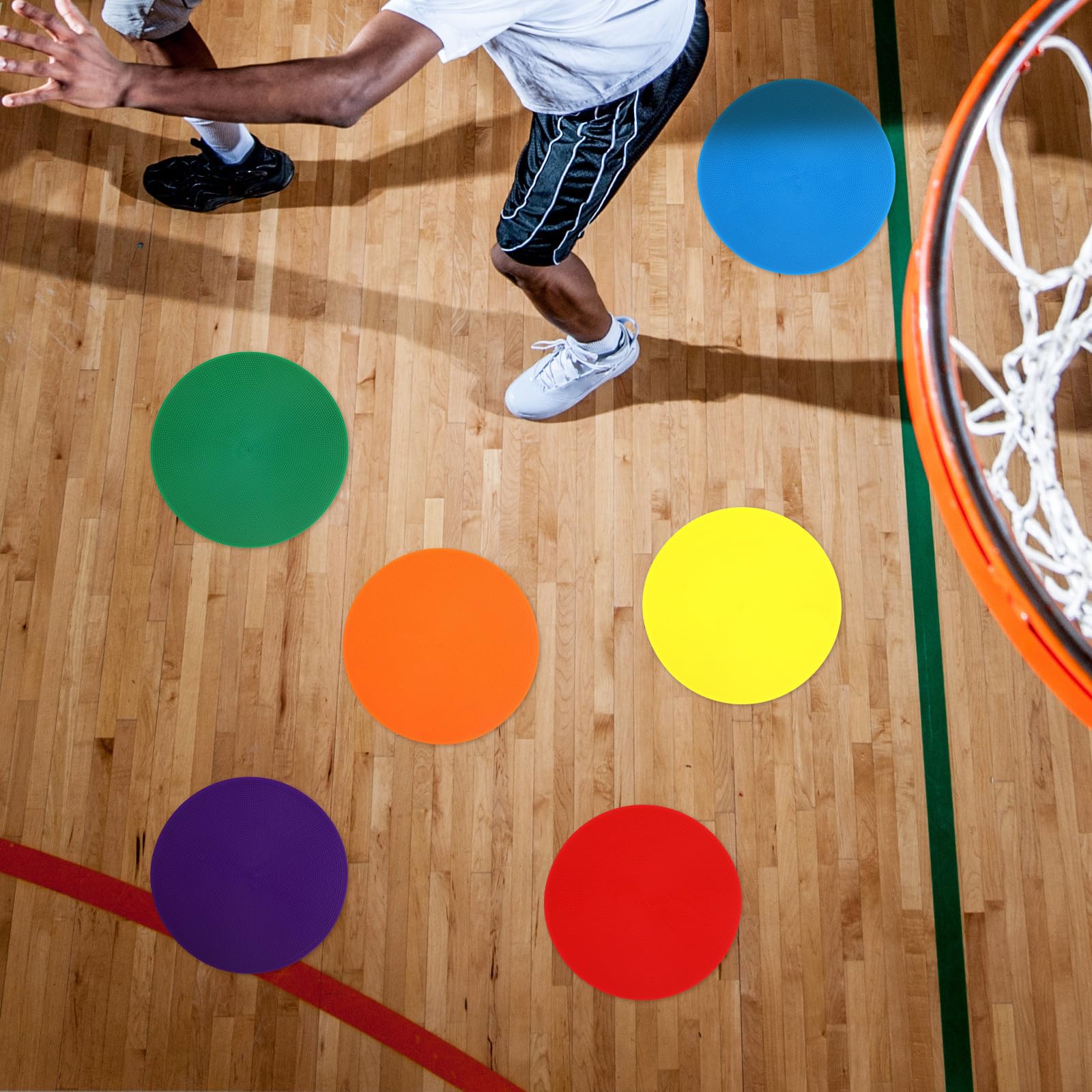 COHEALI 18 Farbige Kunststoff Spielfeldmarkierungsscheiben für Fußballtraining Verschleißfest und Flexibel für Sporttraining und Unterrichtsaktivitäten