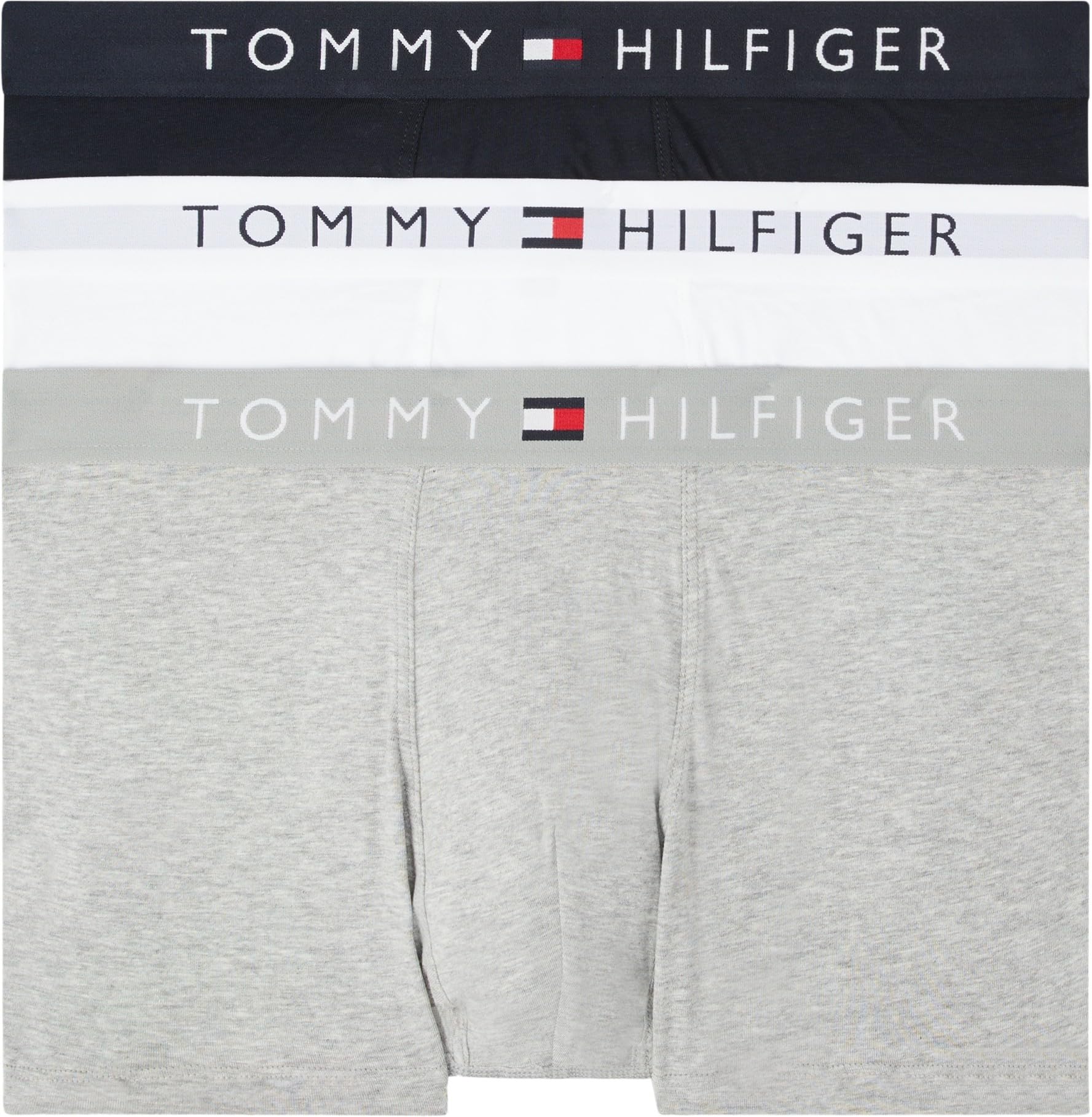 Tommy Hilfiger Uomo Pantaloncini Boxer Confezione Da 3 Intimo, Multicolore (Grey Htr/White/Desert Sky), Xl-image