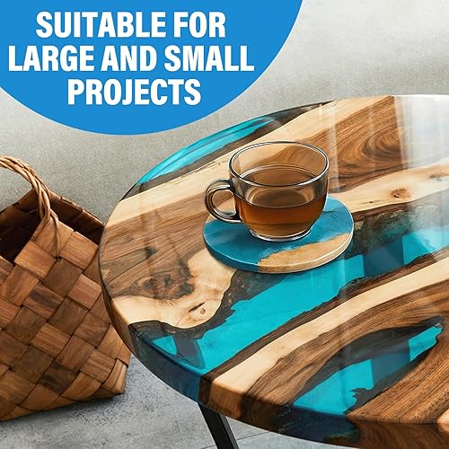 Miniatura 6 de Suzzam Resina epoxi  Kit de resina epoxi transparente de 68 onzas, alto brillo y resistente a los rayos UV, sin burbujas y antiamarilleamiento para