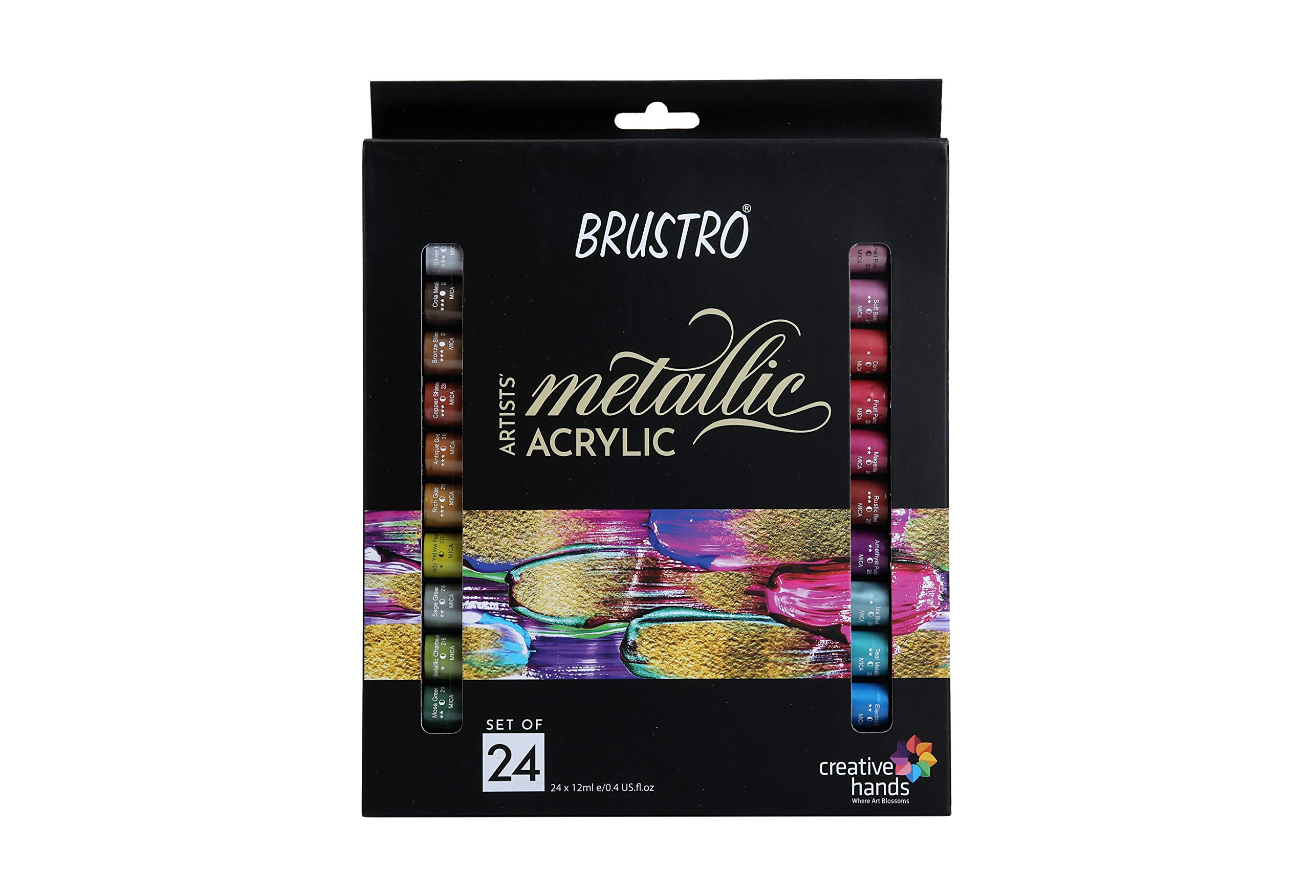 BRUSTRO Artists Metallic Acrylic Paint Set of 24x12ml (B08SBP5SVV) Amazon Price History, Amazon Price Tracker