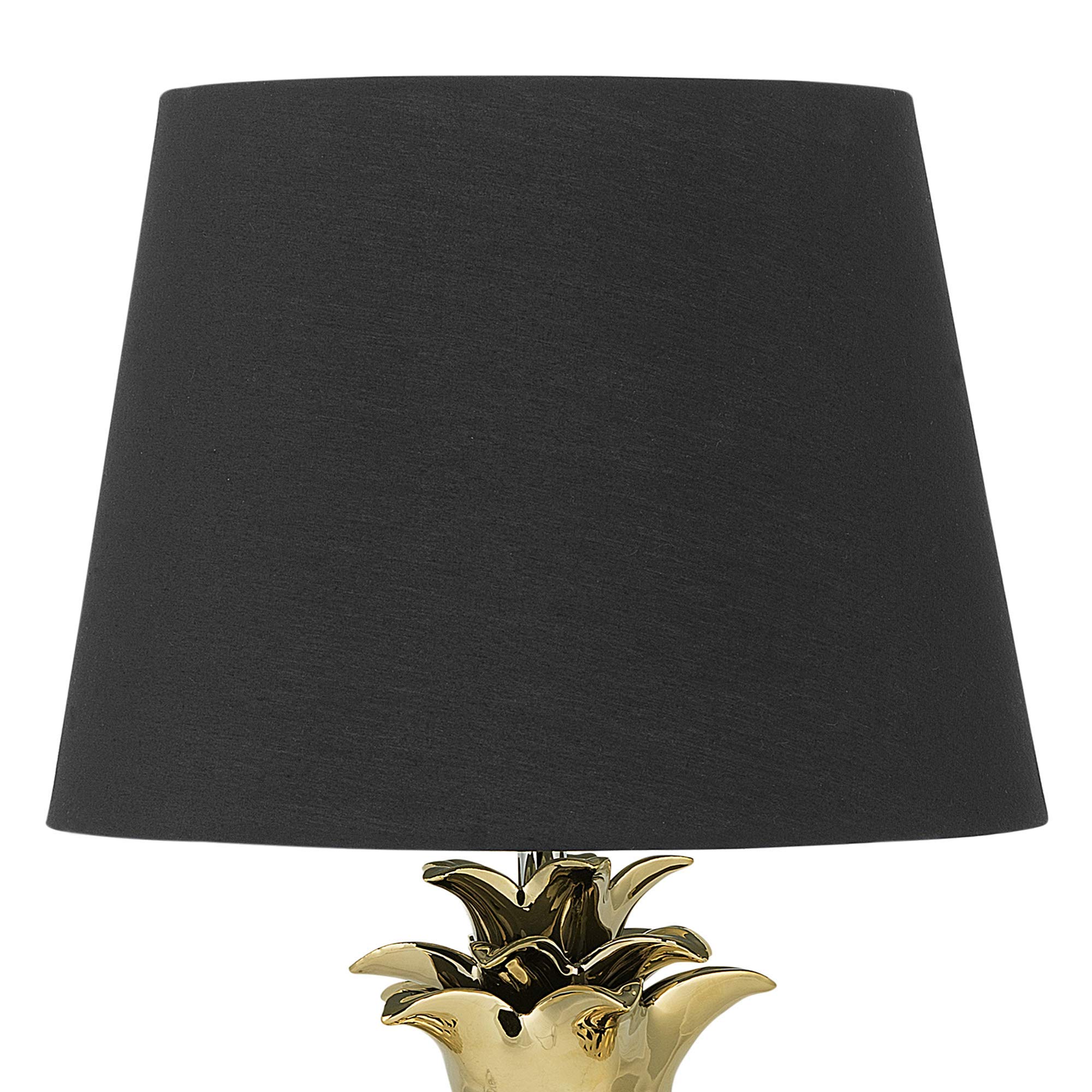 Beliani Stilvolle Tischleuchte Lampenfuß in Ananas Form gold/schwarz Keramik/Polyester
