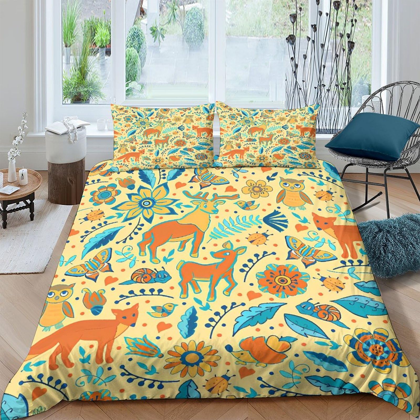 Housses de couettes animaux dessin animé pour chambre enfant lit king size