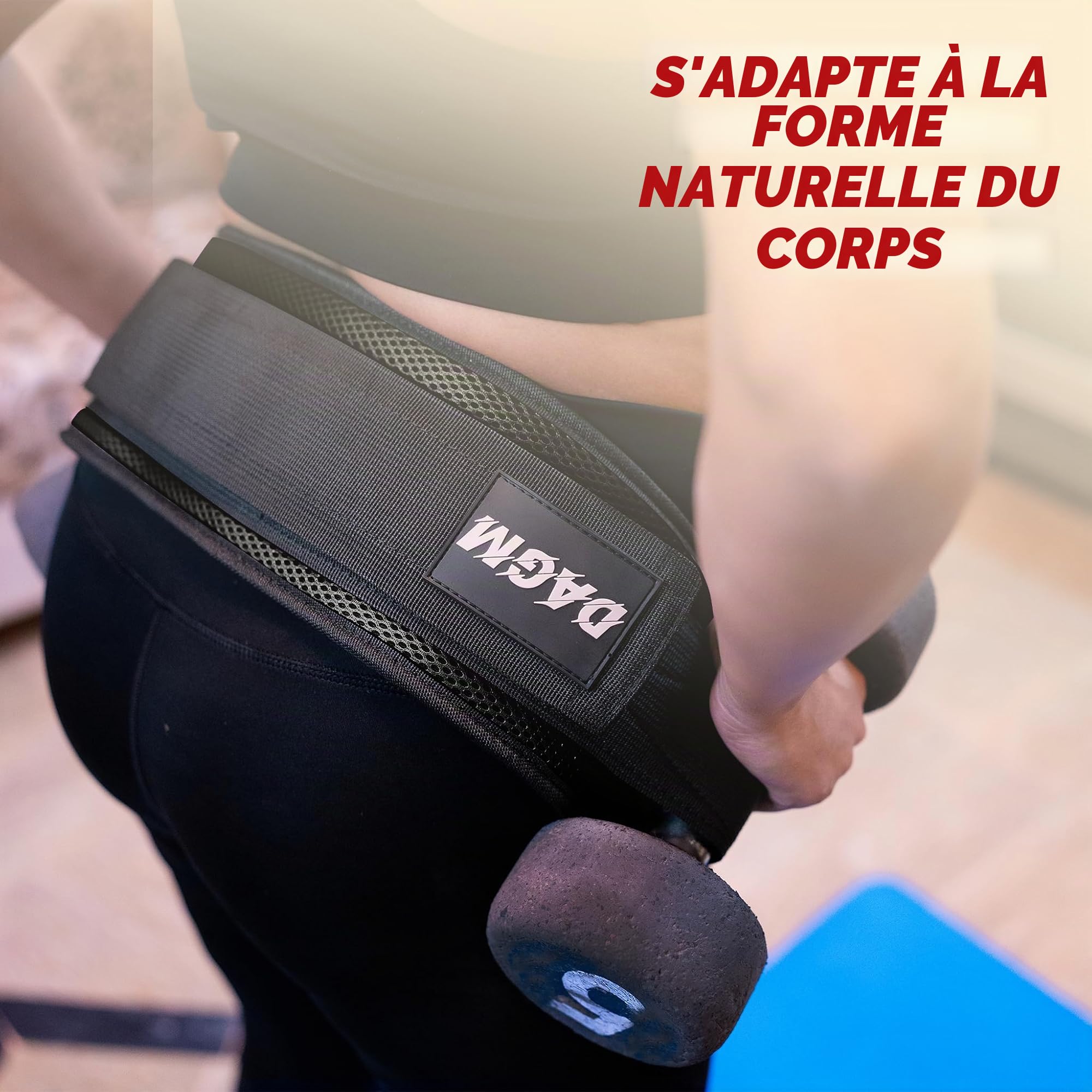 DAGM Ceinture de poussée de hanche, entraînement sécurisé des fessiers avec rembourrage supplémentaire antidérapant qui protège vos hanches – Idéal pour la salle de sport et les entraînements à
