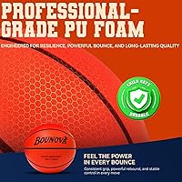 Vista 7 de BOUNOVA Silent Basketball Size 7 Real Feel Powerful Bounce Elegant Gift Box Packaging Pro-Grade PU Foam Indoor Basketballs for Quiet Dribbling
