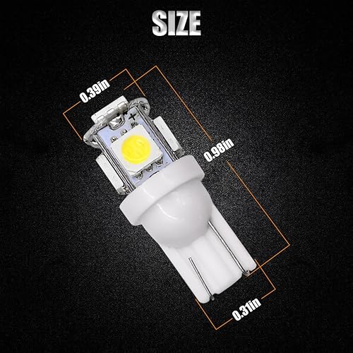 Miniatura 2 de AICEL Bombilla LED para automóvil, bombilla LED T10 5SMD 5050 chips, bombillas de repuesto para interior de automóvil, sin errores, súper brillante