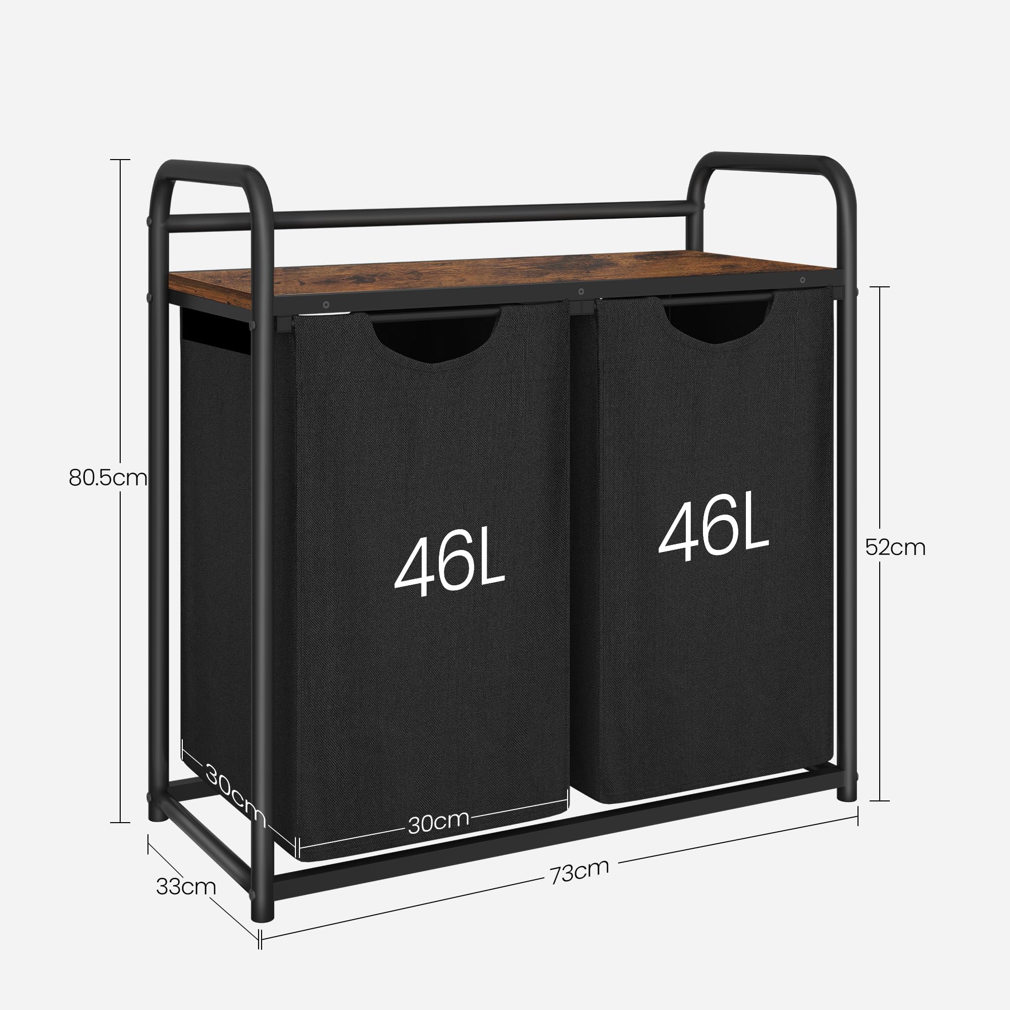 2 Cesti Portabiancheria Pieghevoli Con Ruote - 75L, Bianco - Per Lavanderia, Camera, Bagno - Foto 2