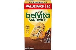 BelVita Breakfast Sandwich Dark Chocolate Creme Breakfast Biscuits, Value Pack, 12 Packs...