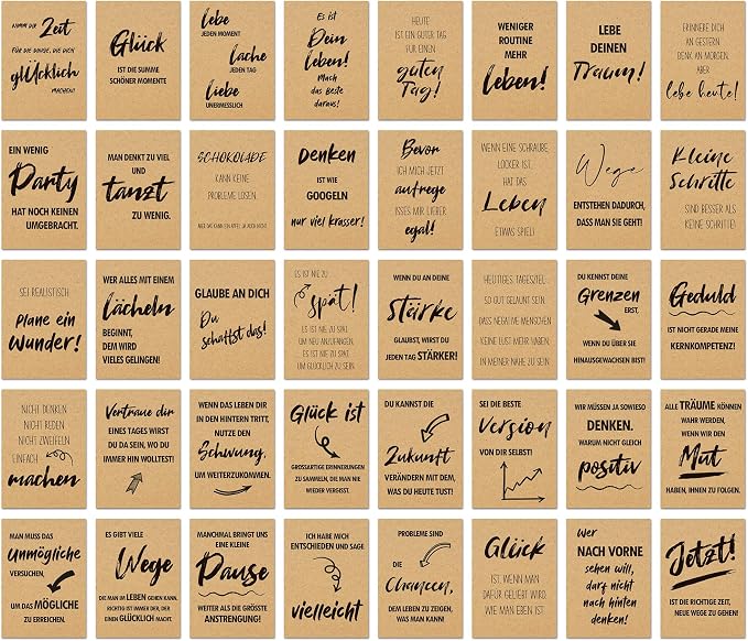 BIROYAL Postkarten Set DIN A6 Spr che Karten Auf Kraftpapier Gedruckt biroyal-postkarten-set-din-a6-spr-che-karten-auf-kraftpapier-gedruckt