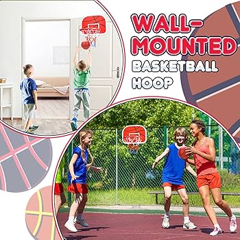 Wall Mounted Basketball Hoop Over The Door Mini Hoop For Outdoor Adults Kids Blue