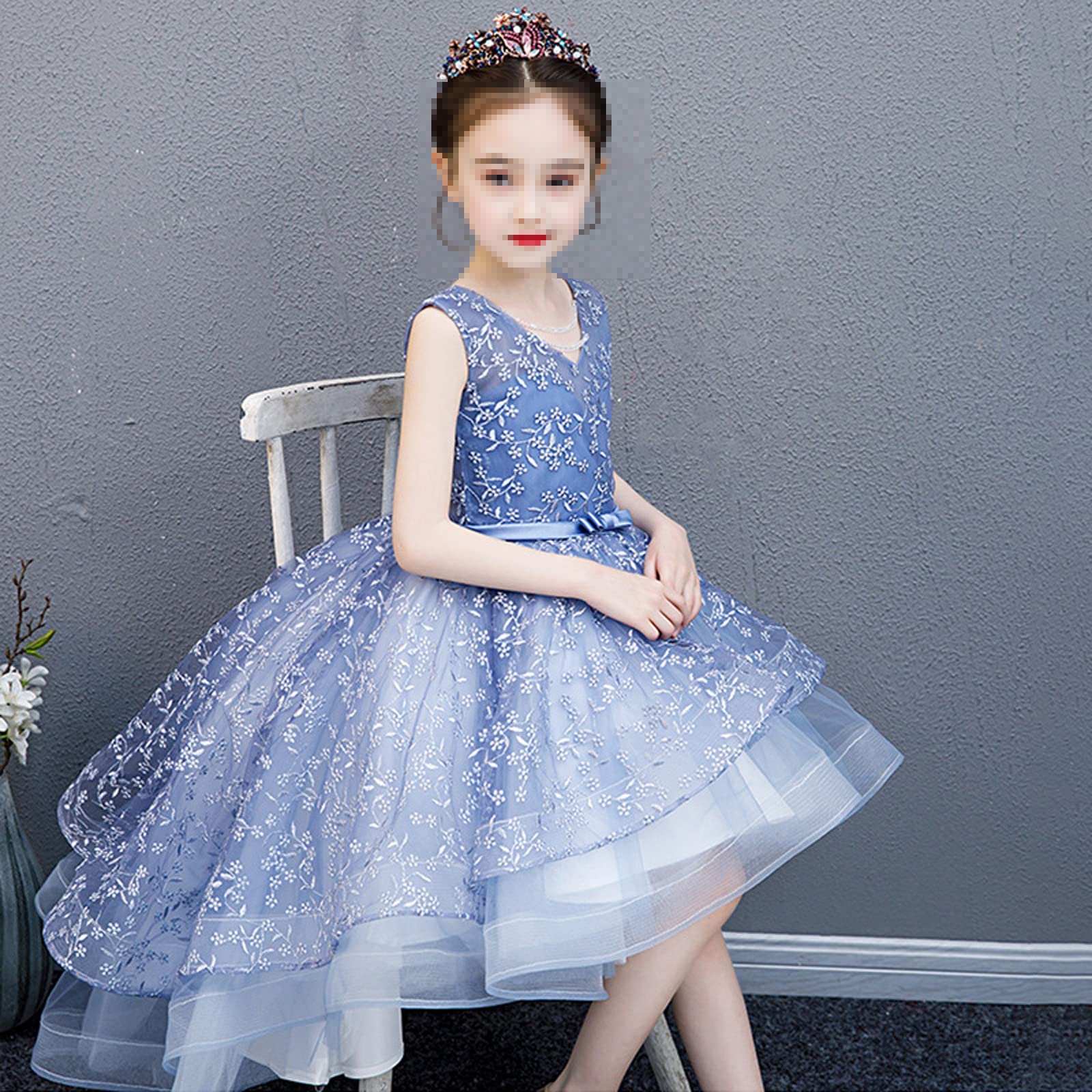 Mädchen Kleid Prinzessin Kostüm Party Outfit Ärmelloses Nachlaufend Tanzkleid Prinzessin Tulle Kleid Prinzessin Tutu Charmant Für Hochzeits Tolles Geschenk Für Ihre Familienfreunde,Rosa,6—7