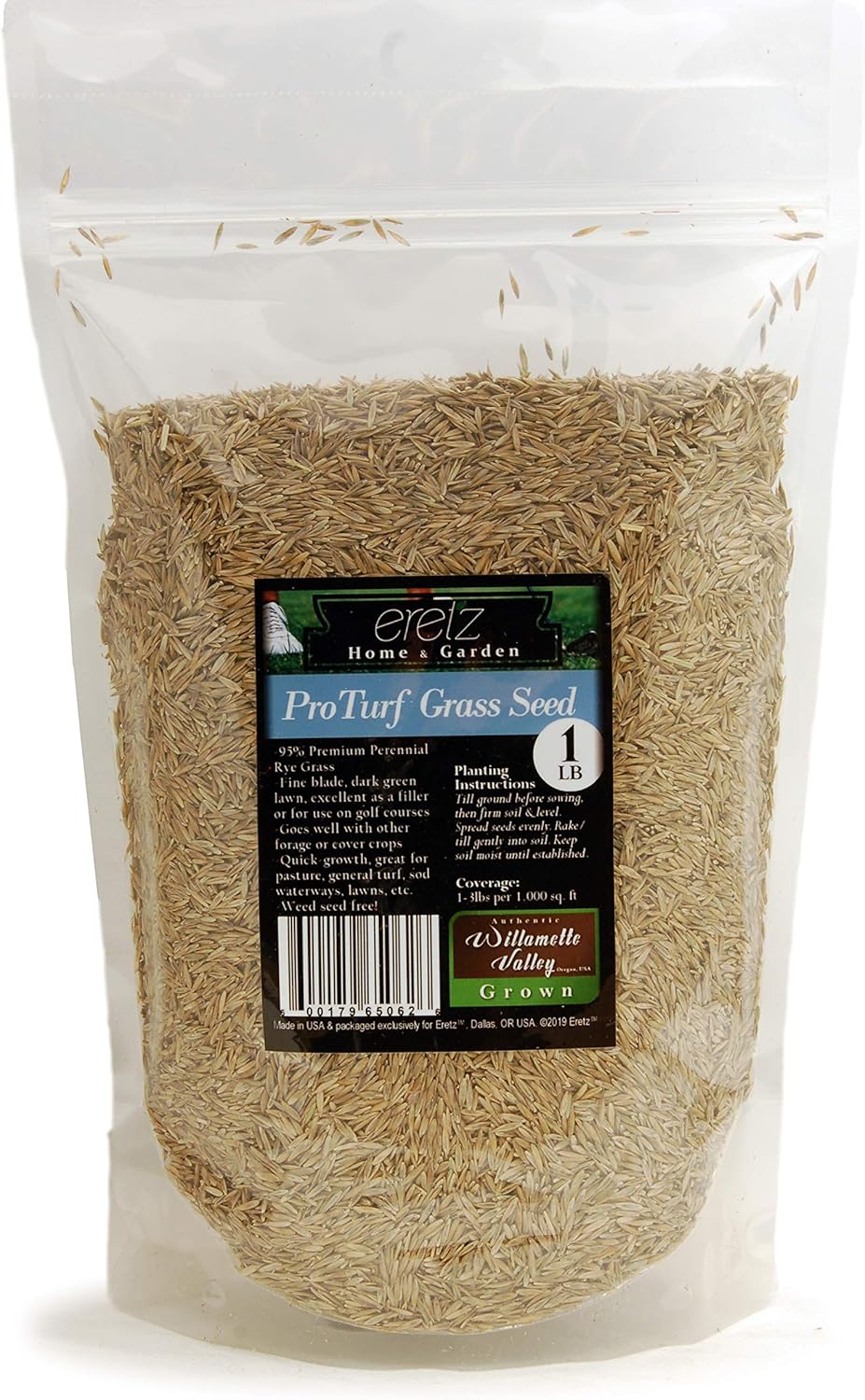 ProTurf Perennial Ryegrass Fine Lawn Seed by Eretz (5lb) - CHOOSE SIZE! Premium Willamette Valley, Oregon Grown Grass Seed