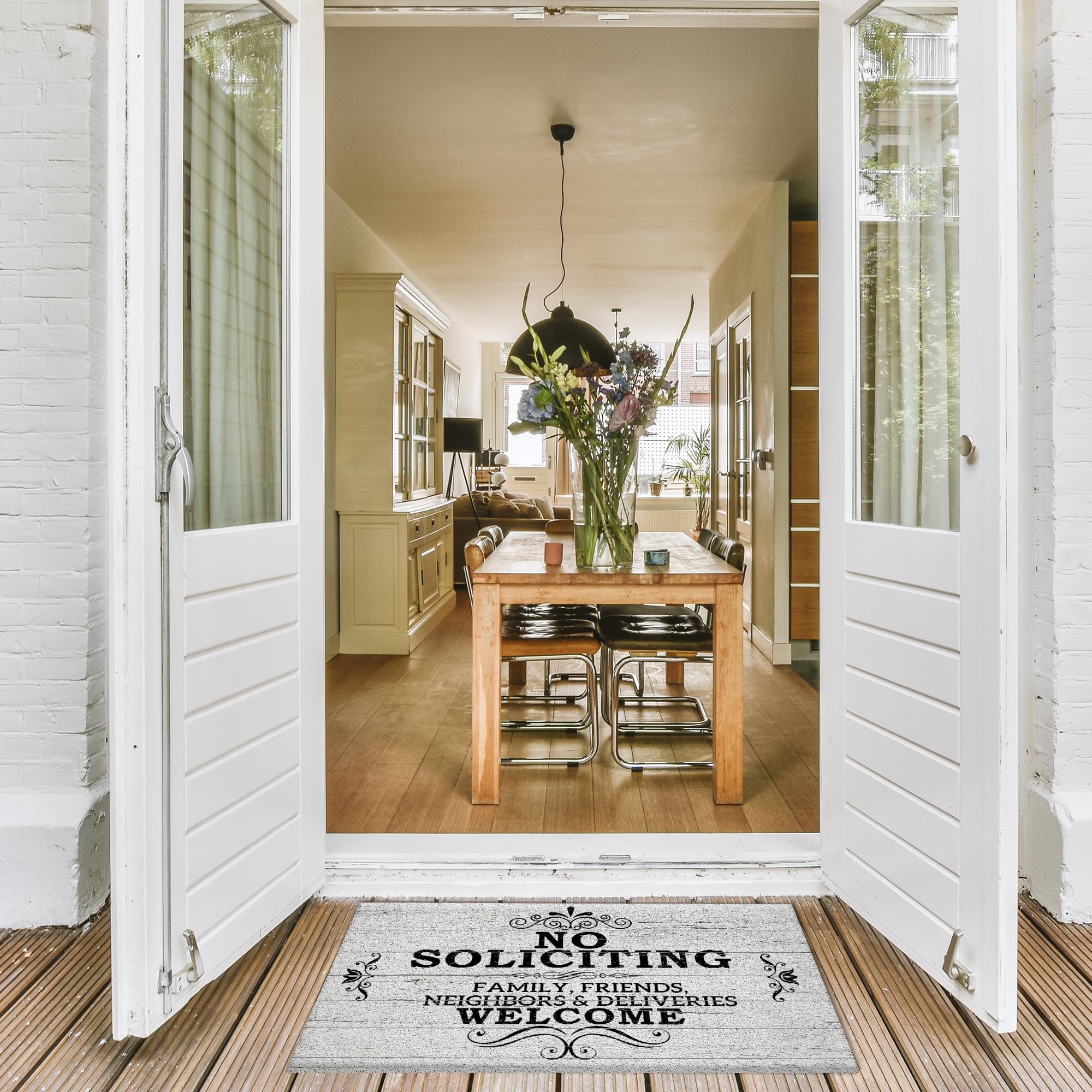 Supwhd Paillasson pour entrée extérieure, paillasson extérieur, tapis de bienvenue, porte 382