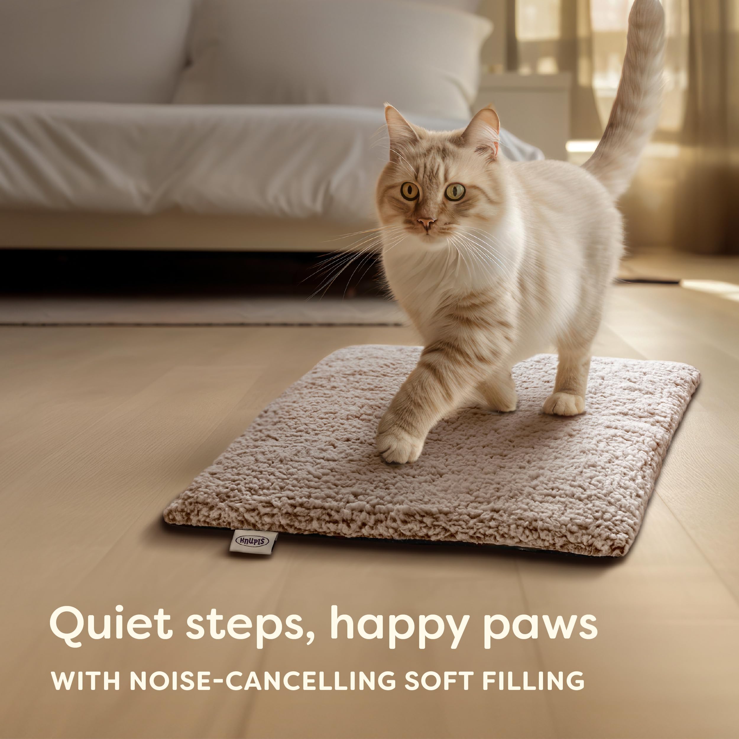 Knupis Self Heating Cat Bed 60 x 45 cm, Cats Blanket Soft & Cuddly, Noise Dampening, Washable Cover - Image 4