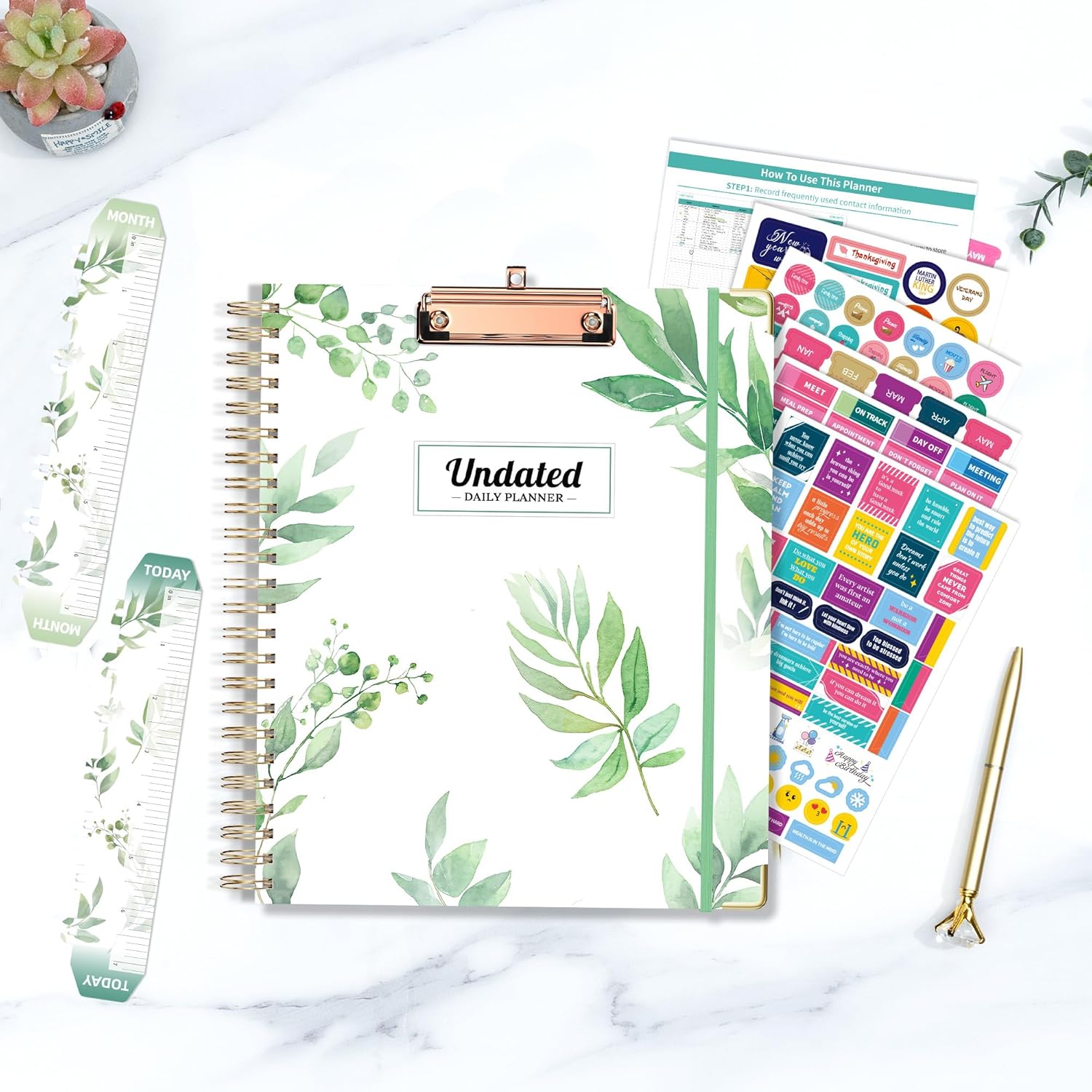Ospelelf Undated Spiral Bound Planner Daily, Weekly and Monthly Planner 2026, Work Planners 12 Month 8.5 x 11