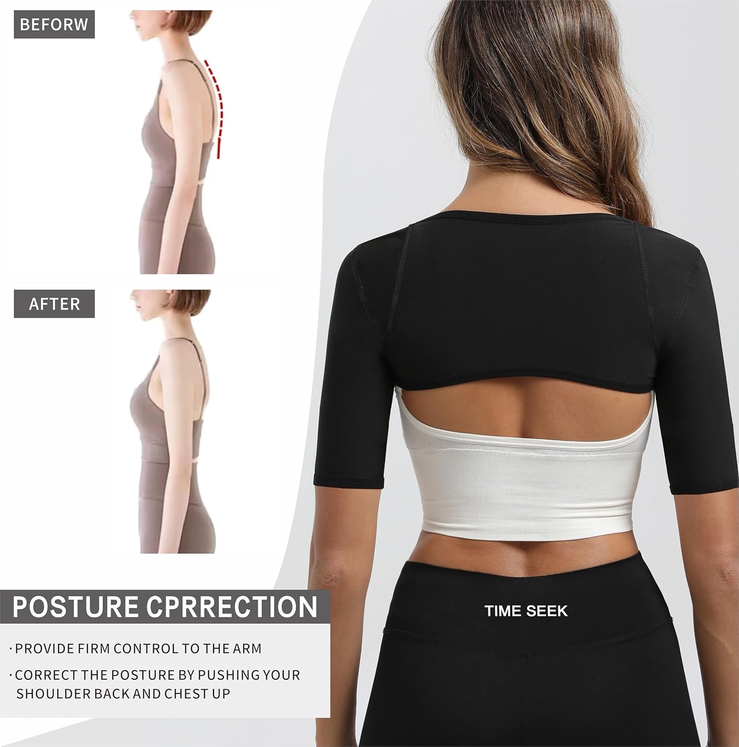 Women's Sauna Arm Trimmer Sleeves, Slimming Arm Shaper,Posture Corrector & Sweat Enhancer Workout Gear,Daily Wear - Image 3