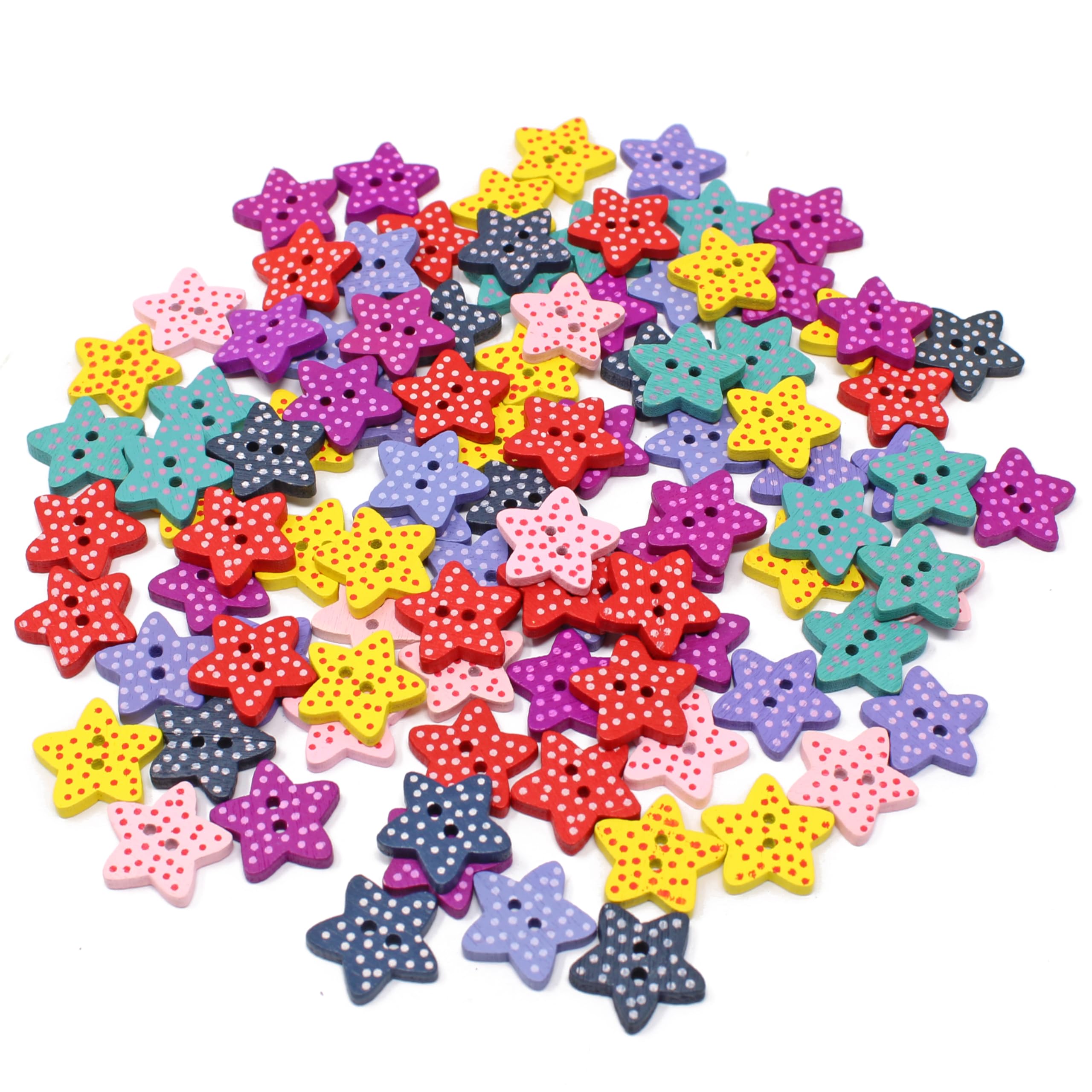 Wedding Touches 100 Mix Wooden Star Buttons For Craft Cardmaking Embellishments