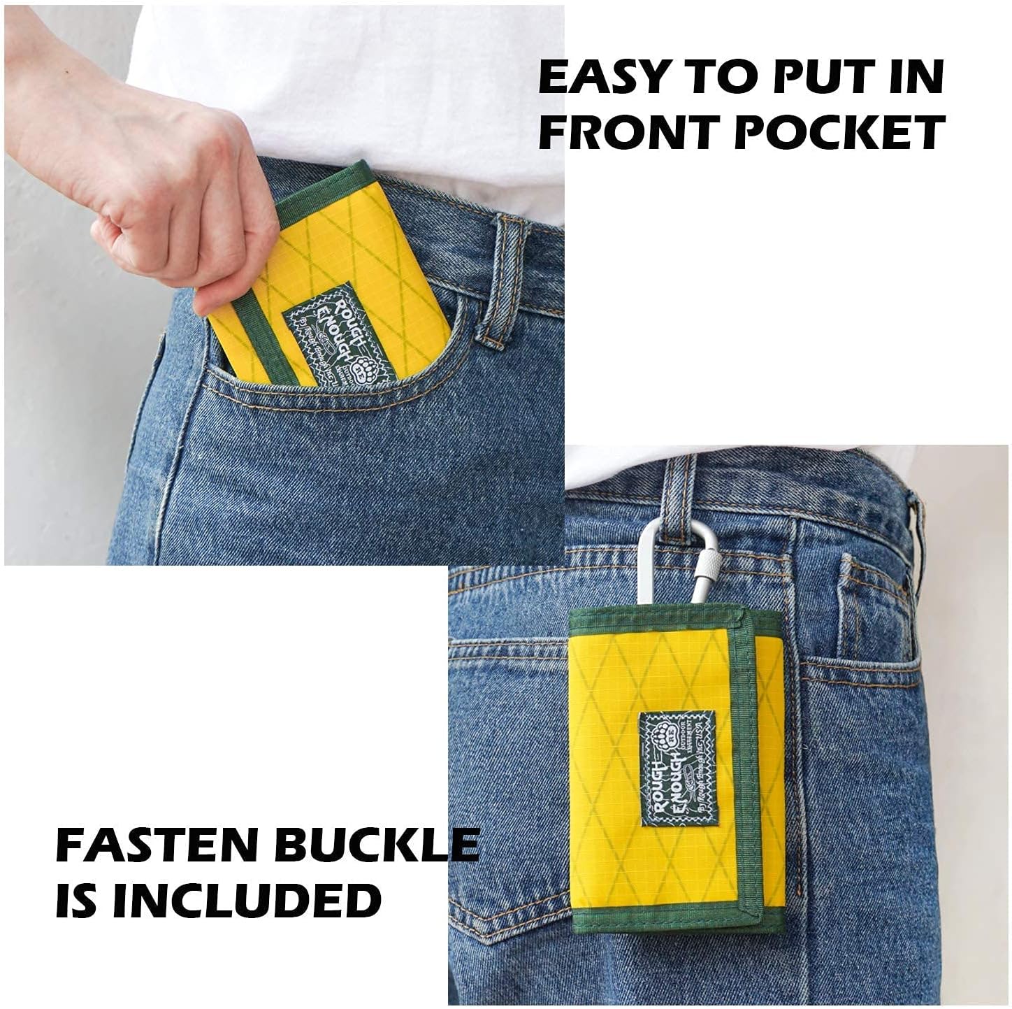 Rough Enough Kids Wallets for Teen Boys Girls Trifold Keychain Card Wallet Gifts : Everything Else