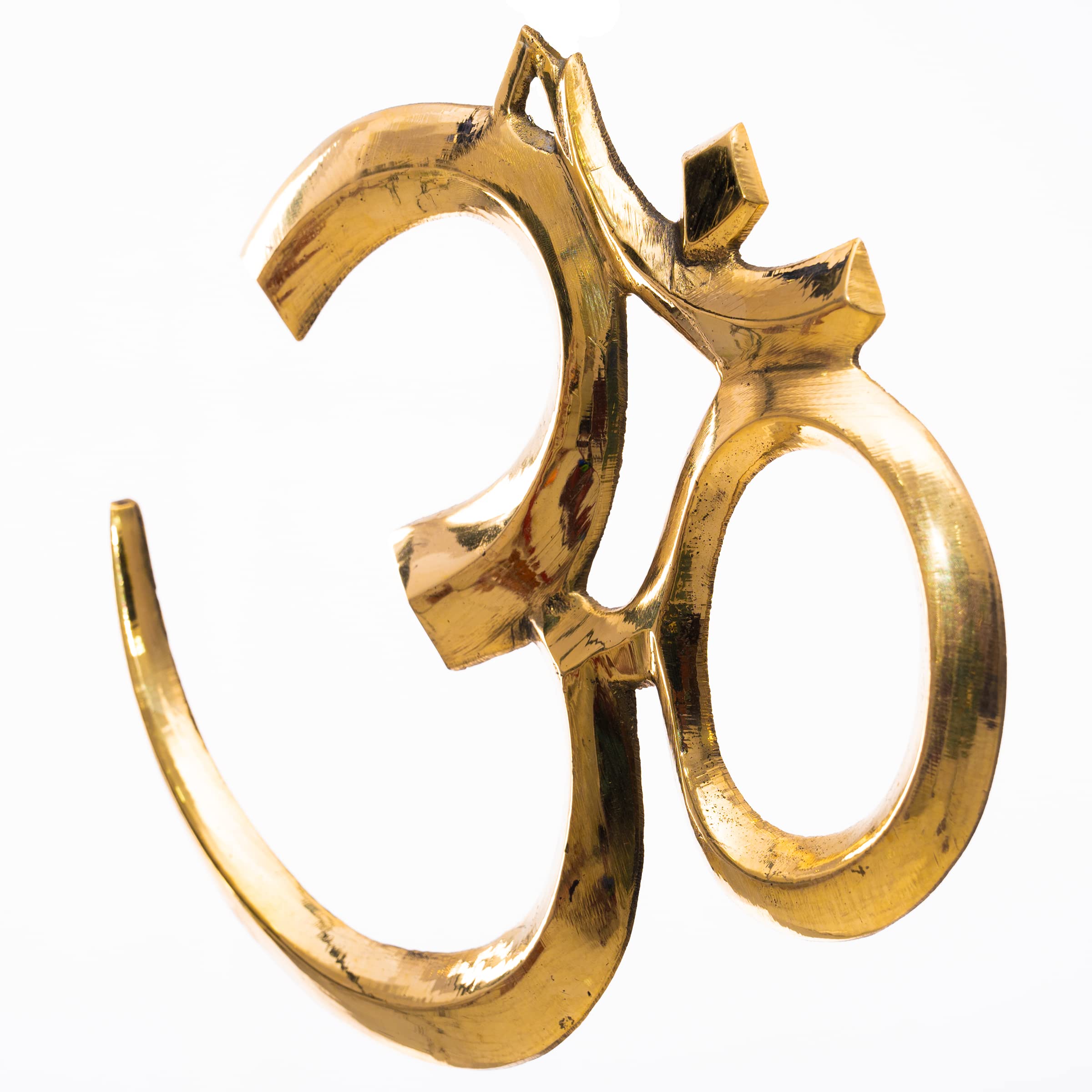 Scultura religiosa spirituale da appendere alla porta in ottone con statua antica indiana, simbolo di buon auspicio da collezione, per ingresso a casa, tempio, puja, festival, Diwali e regali (Om)