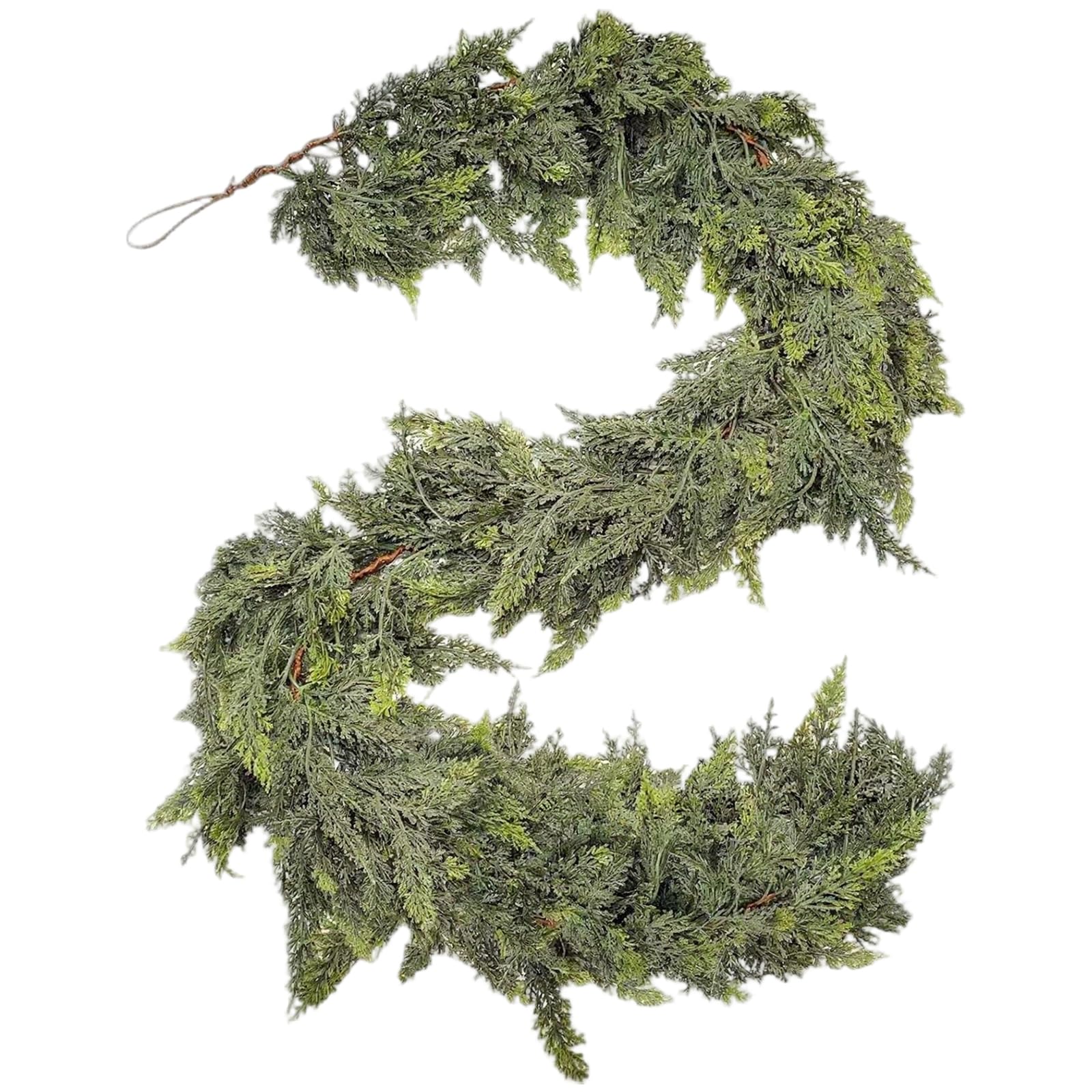 Guirlande de Noël pin artificiel 5,9 pieds couronne vigne verte de maison
